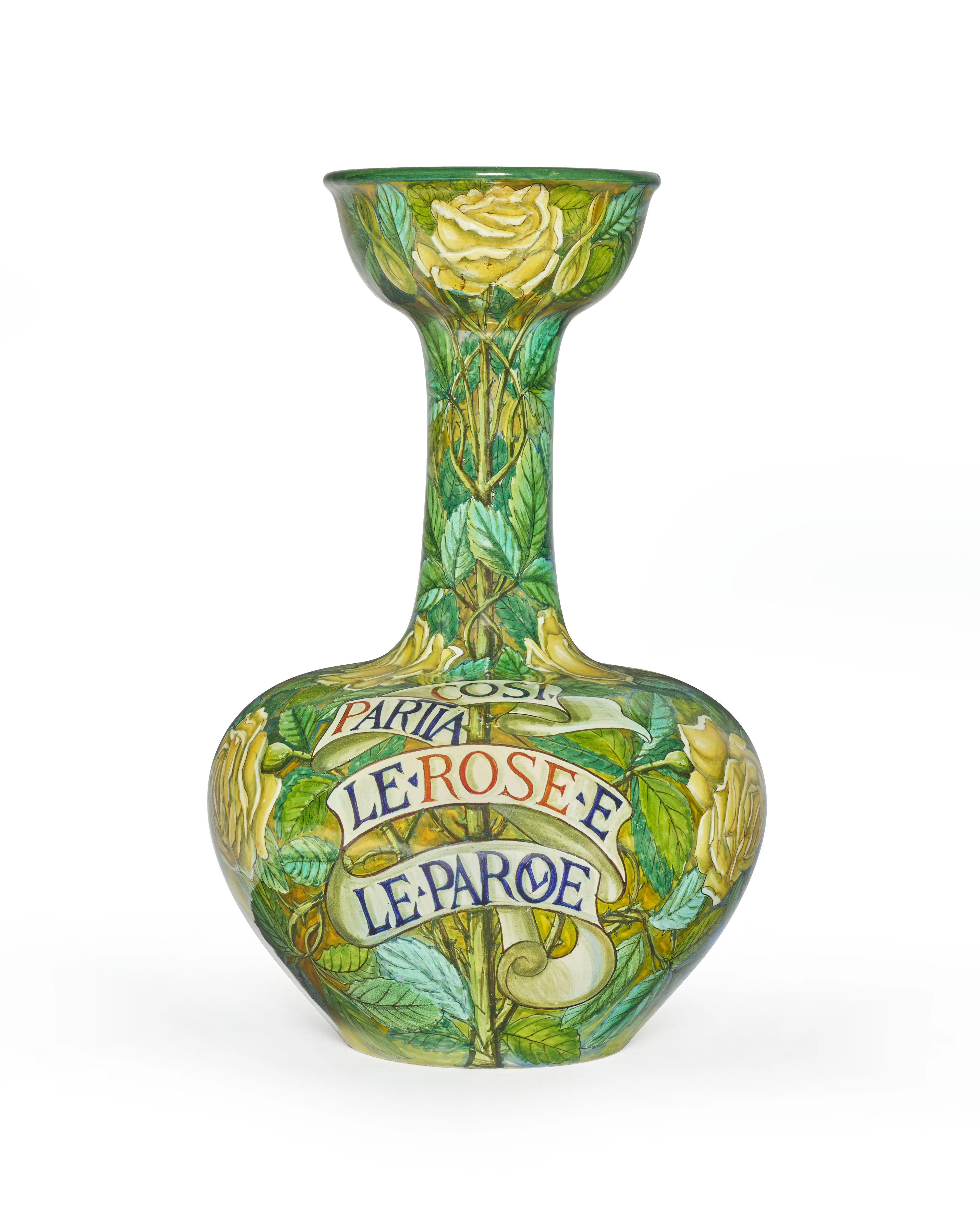 VASE EN FAÏENCE DE FLORENCE (FABRIQUE CANTAGALLI) DU DÉBUT DU XXe SIÈCLE