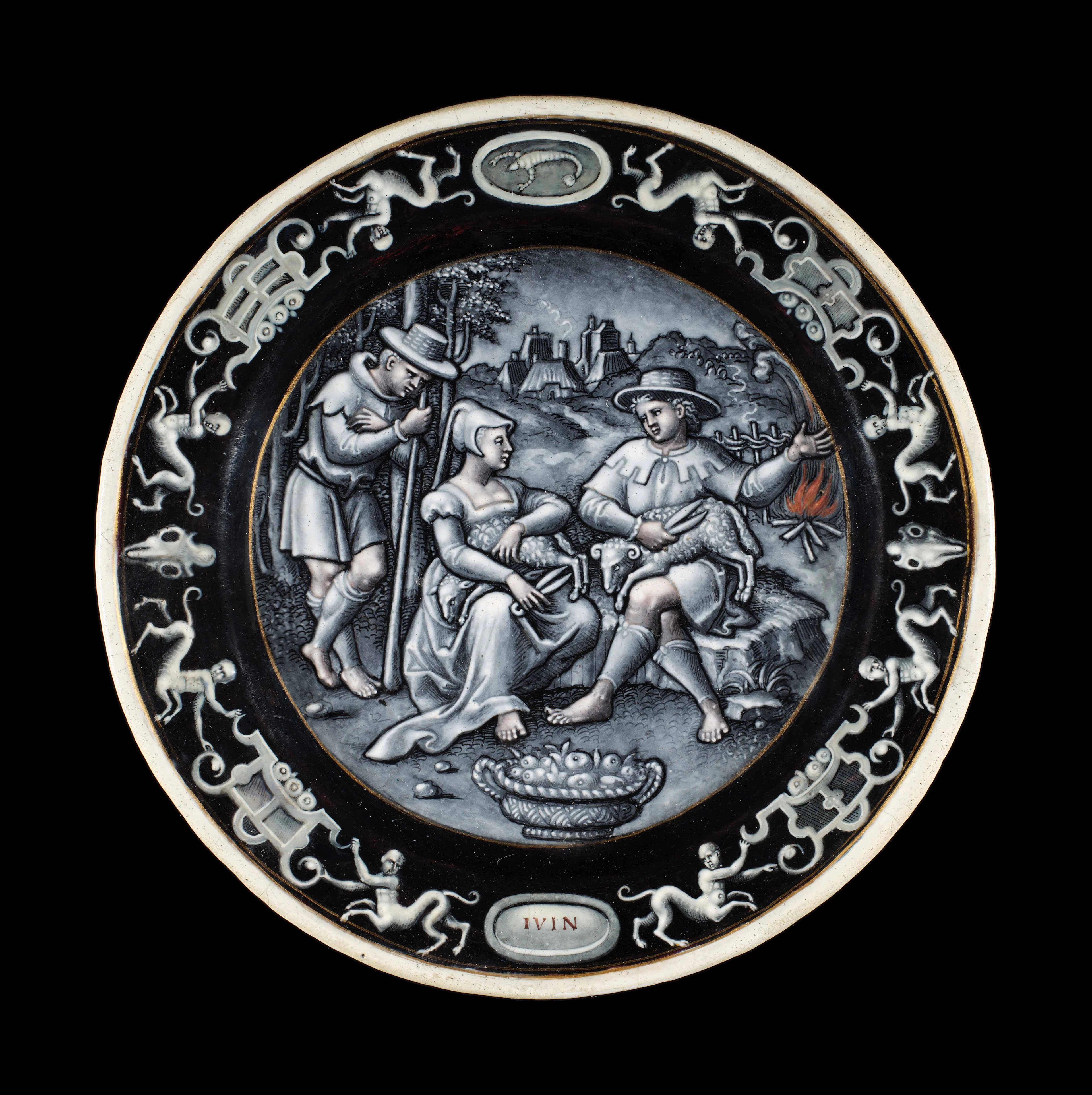 ASSIETTE EN ÉMAIL PEINT SUR CUIVRE DE LIMOGES