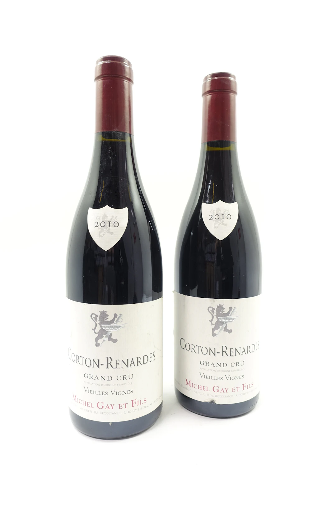 2 bts CORTON LES RENARDES 2010 Grand Cru. Michel Gay & Fils