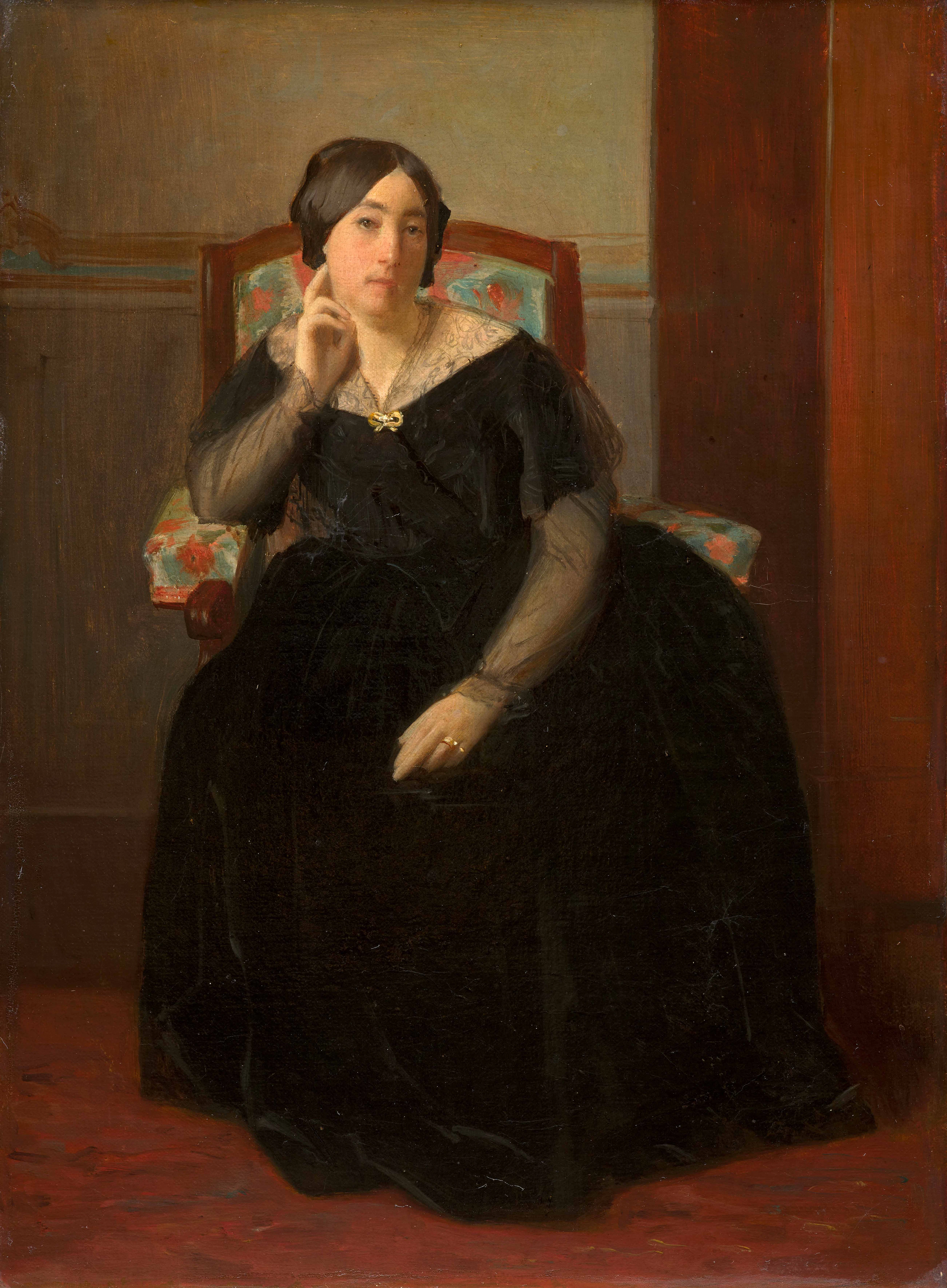 William BOUGUEREAU La Rochelle, 1825 - 1905 Portrait présumé de Madame