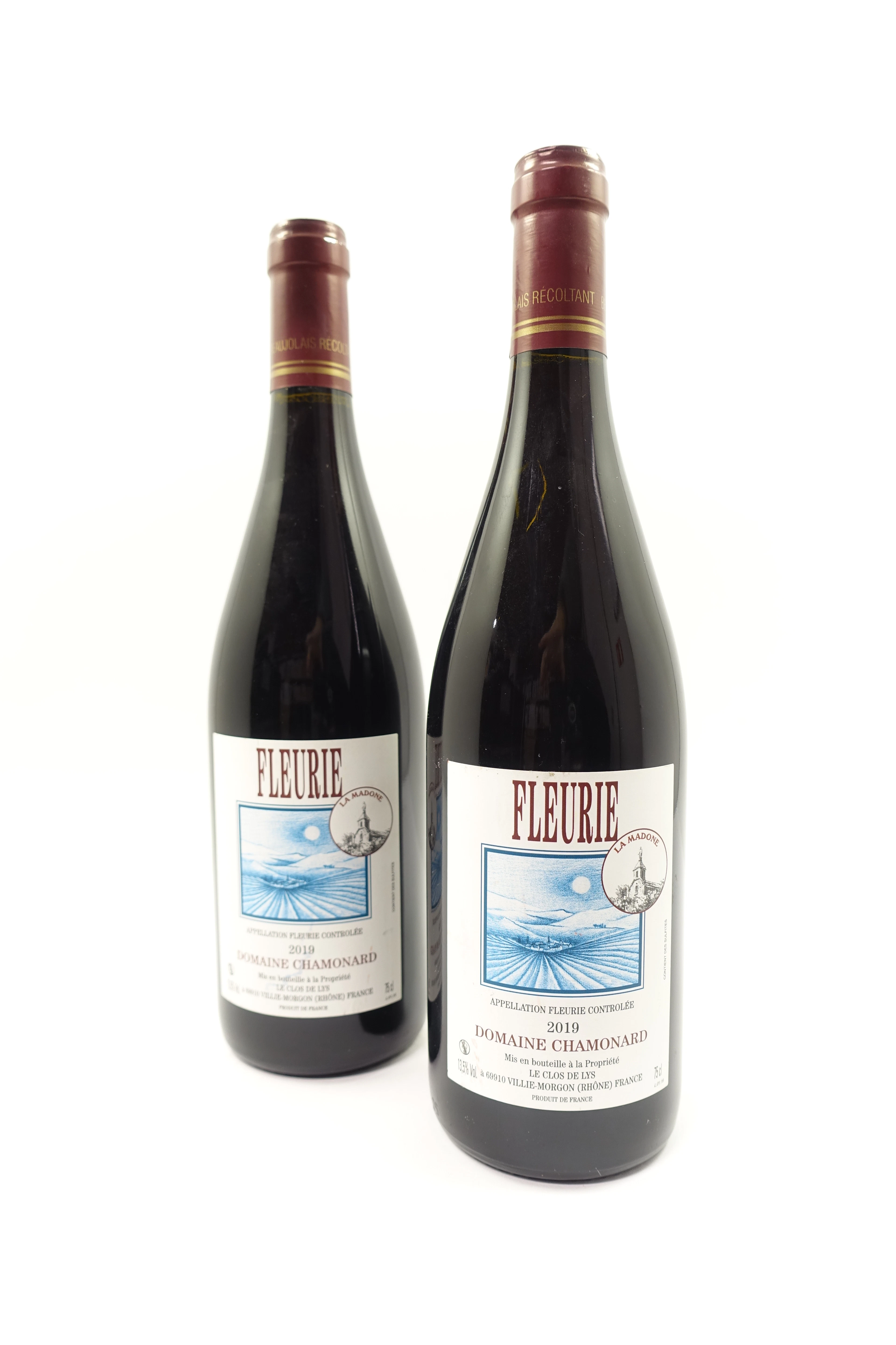 2 bts FLEURIE 2019 La Madonne. Domaine Chamonard