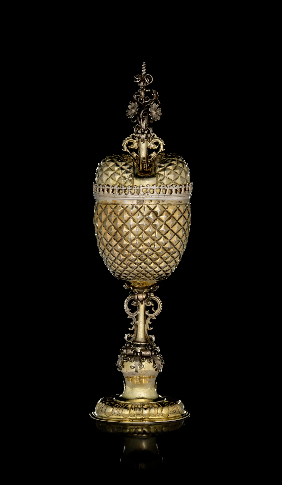 A German heart-shaped parcel-gilt silver covered cup, Georg Müllner