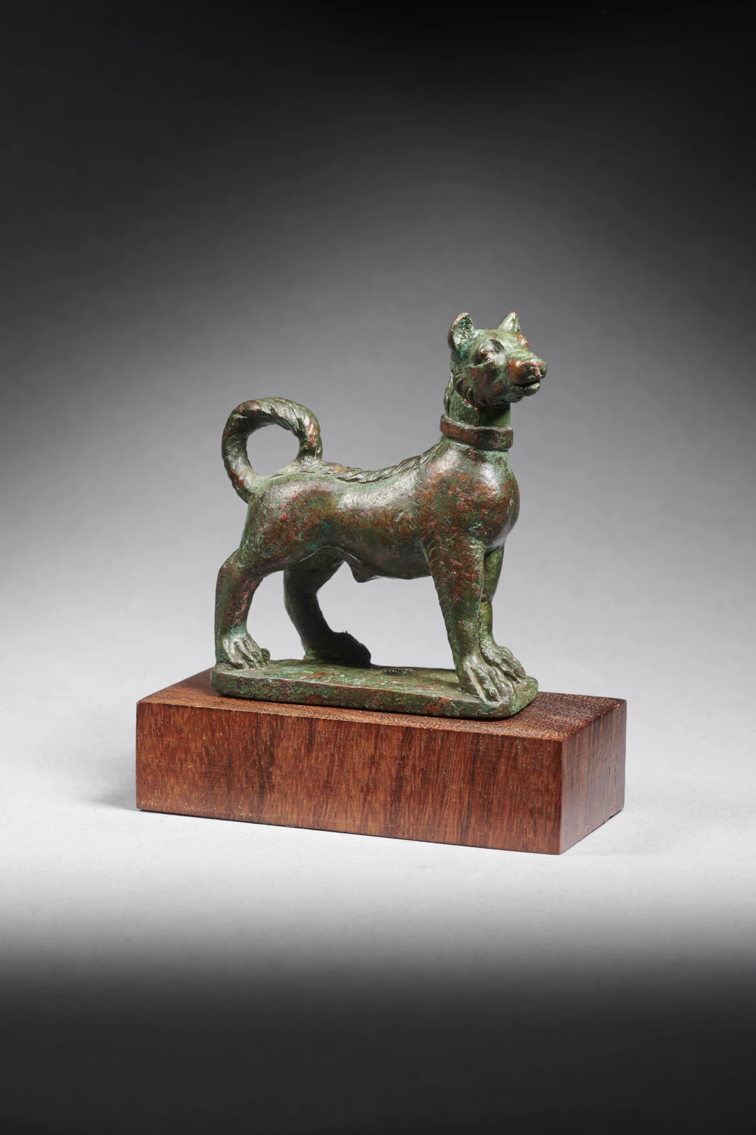 A Roman bronze statuette of a female dog