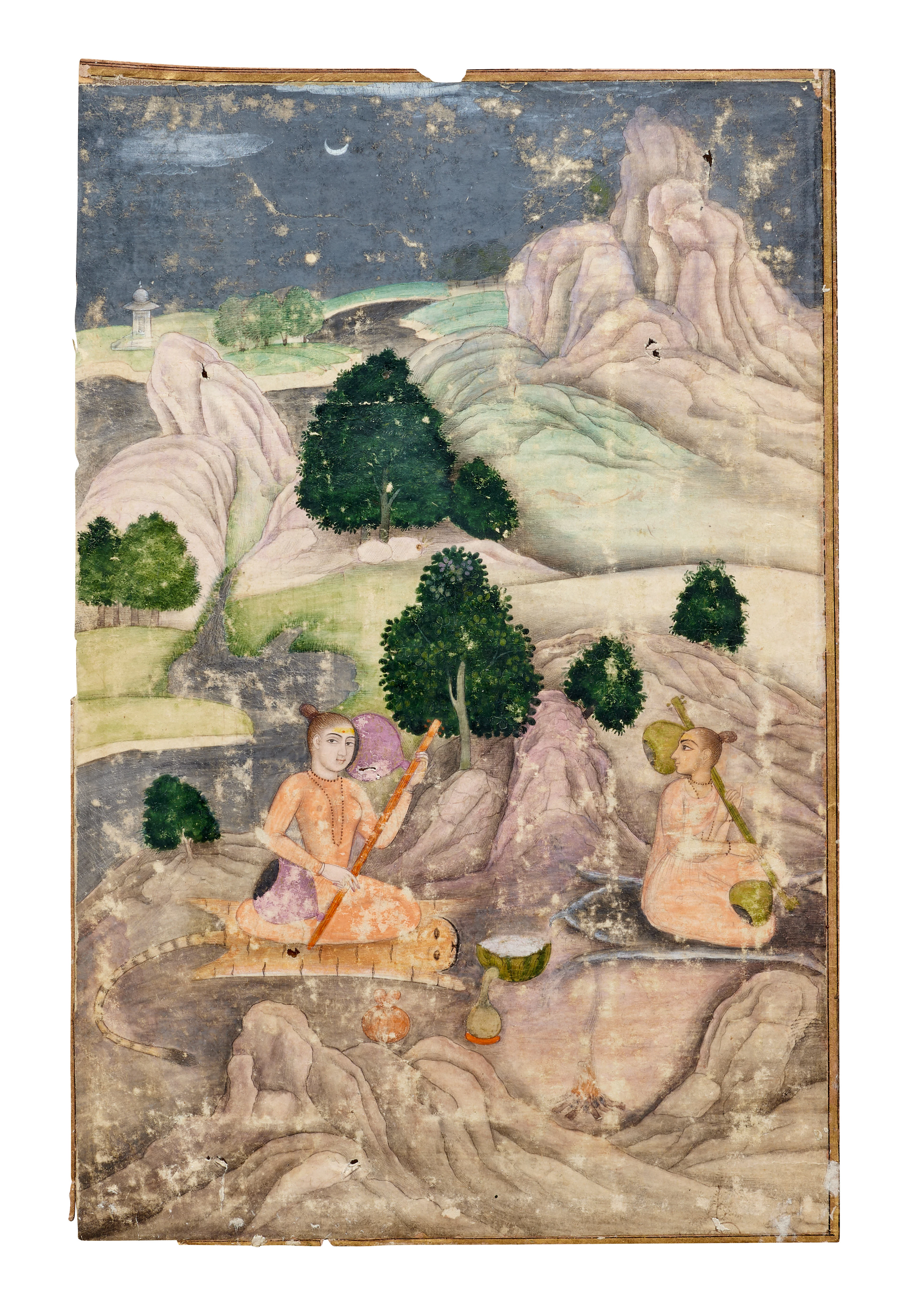 Two Yoginis in a Nocturnal Landscape