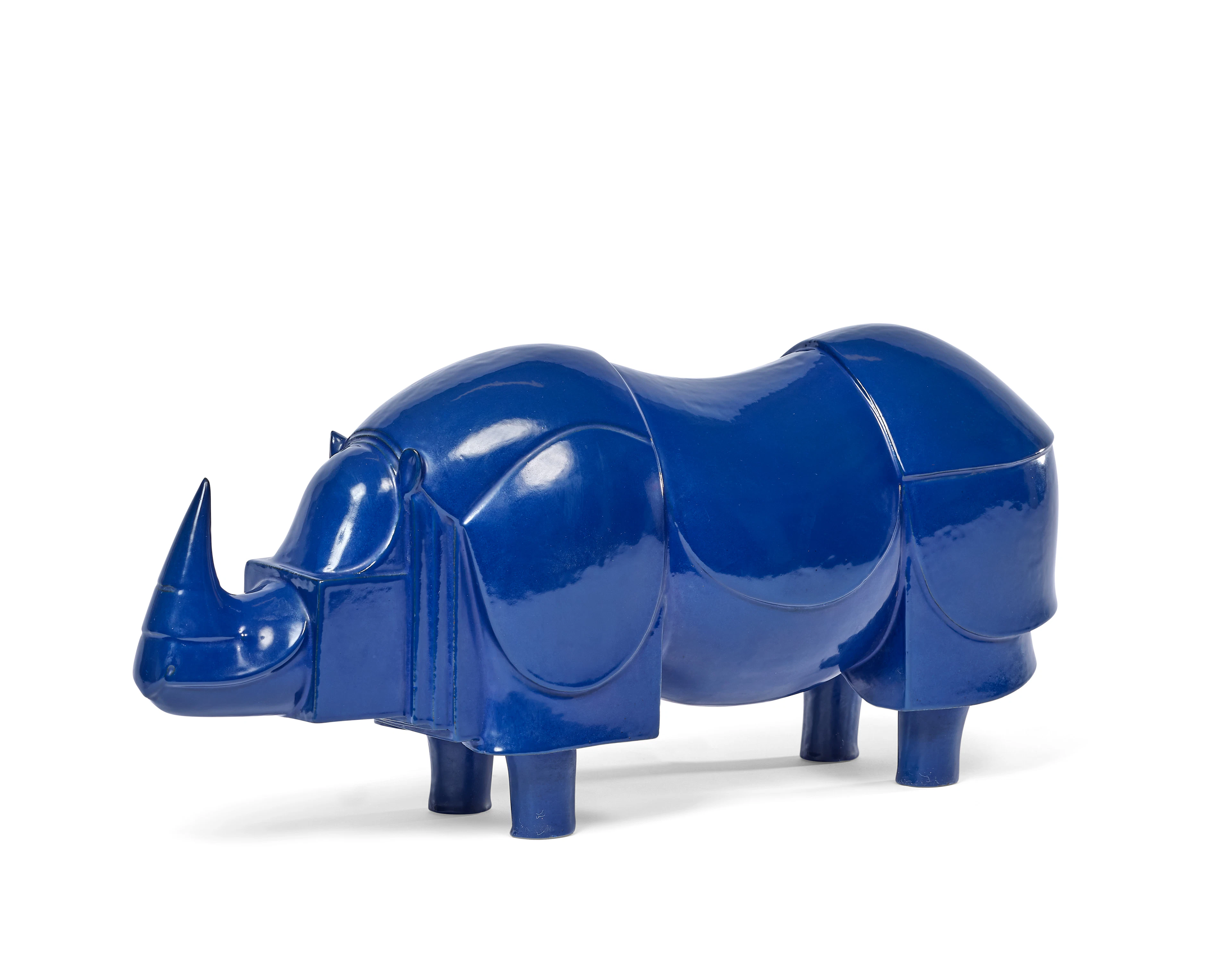 François-Xavier LALANNE 1927-2008 Rhinoceros bleu, modèle créé en 1981