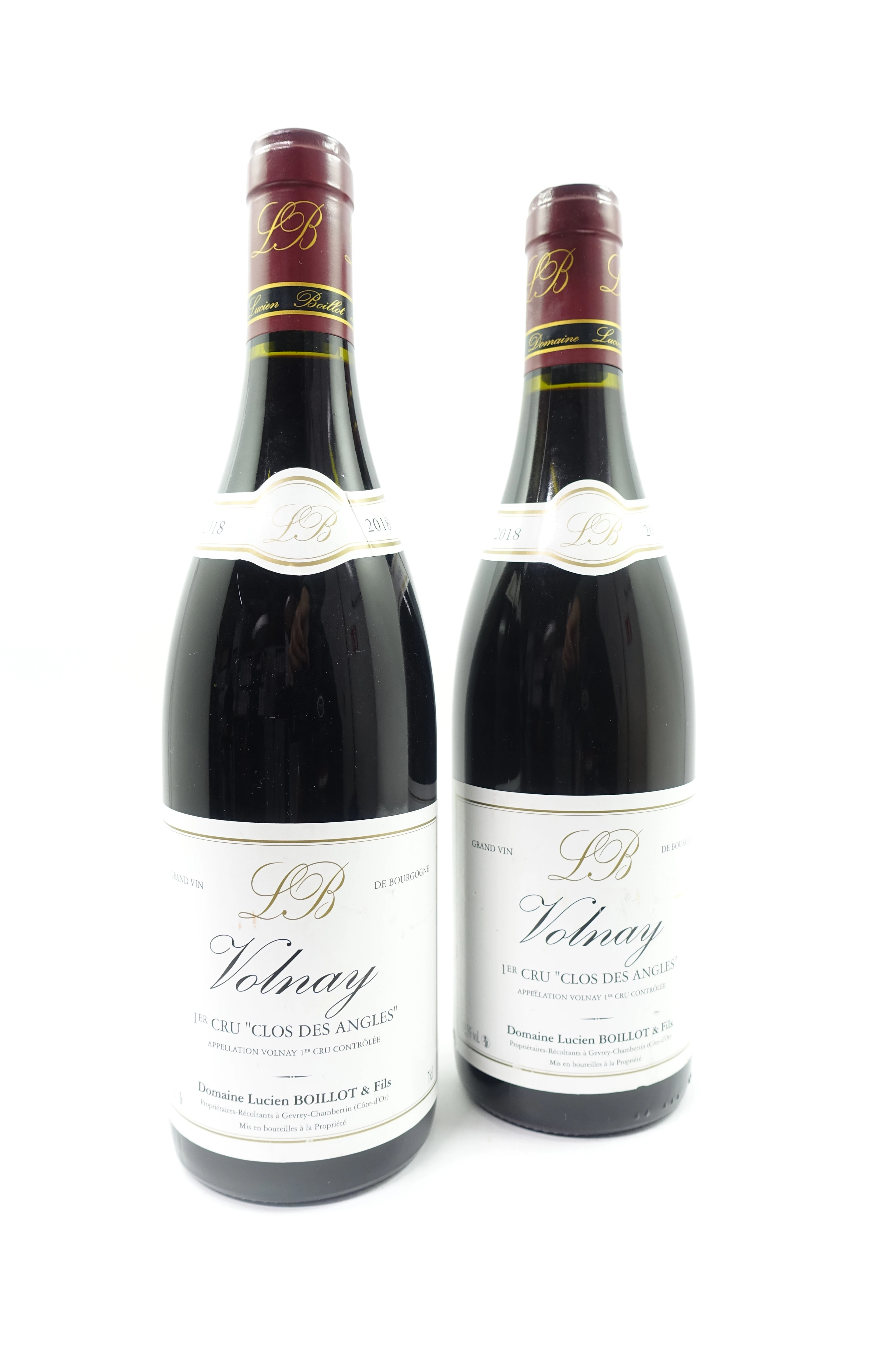 2 bts VOLNAY 2018 1er Cru Les Angles. Domaine Lucien Boillot et Fils
