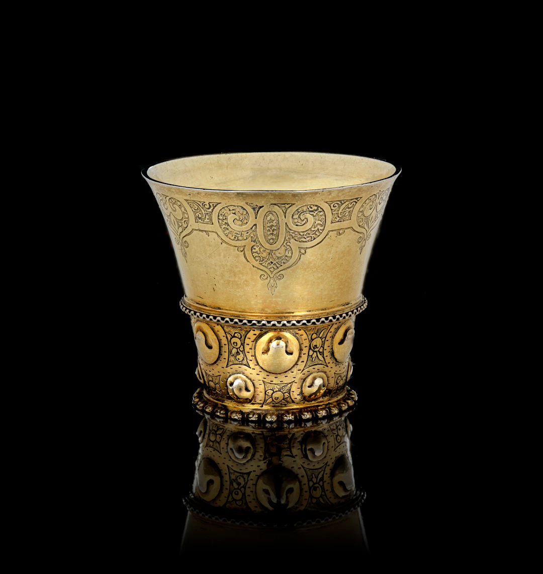 A German parcel-gilt silver beaker, Meinrad I Bauch, Nuremberg, 1576-1591