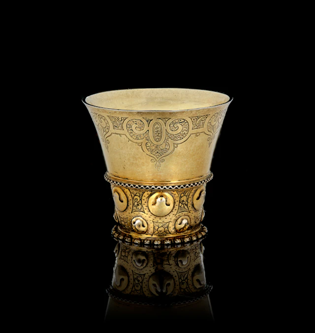 A German parcel-gilt silver beaker, Meinrad I Bauch, Nuremberg, 1576-1591