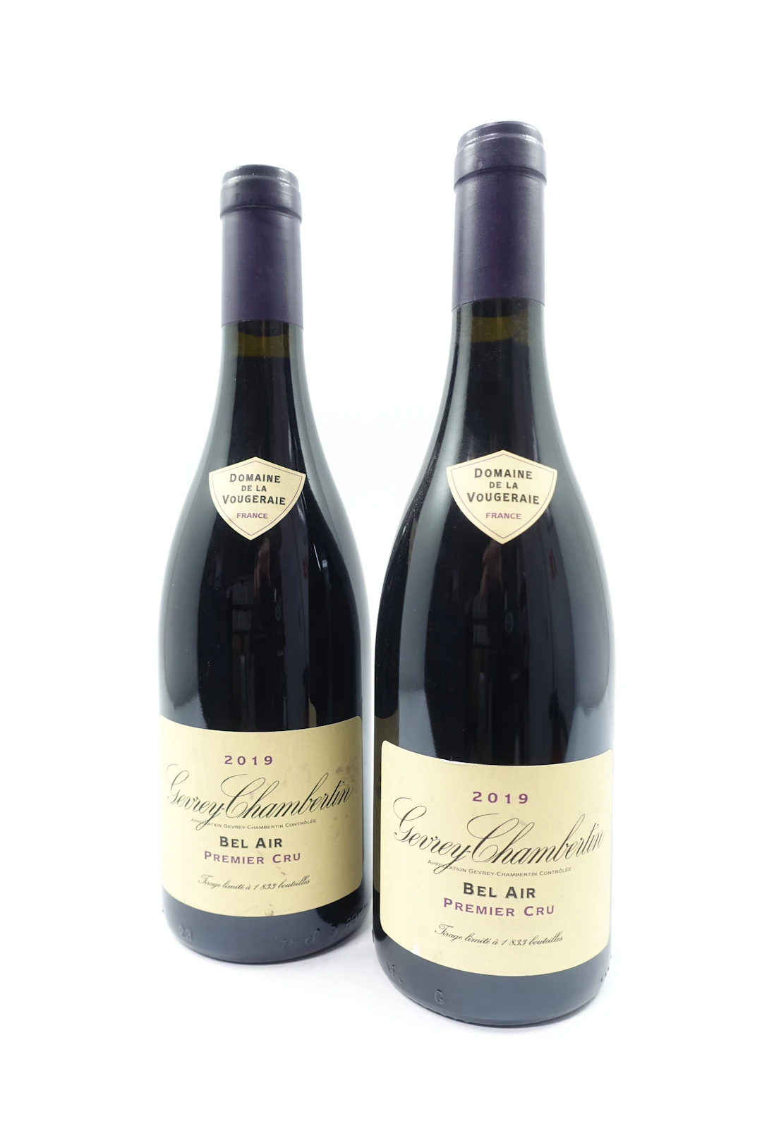 2 bts GEVREY CHAMBERTIN 2019 1er Cru Bel Air. Domaine de la Vougeraie