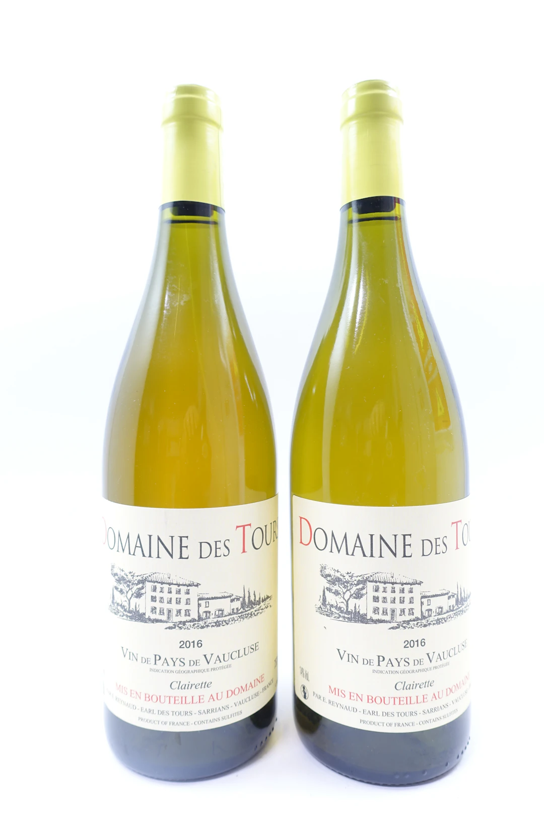 6 bts VDP DU VAUCLUSE 2016 (blanc) Clairette. Domaine des Tours