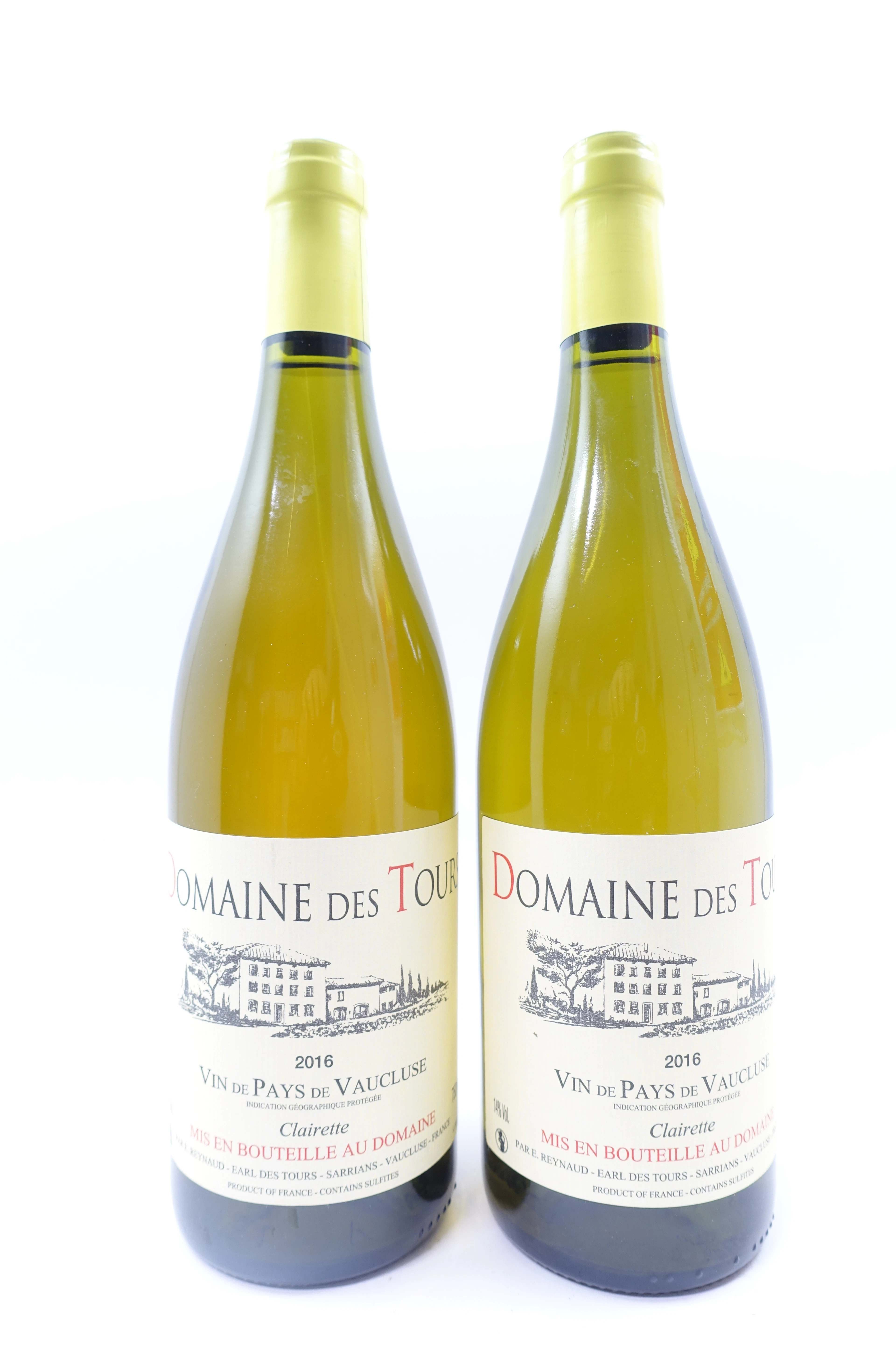 6 bts VDP DU VAUCLUSE 2016 (blanc) Clairette. Domaine des Tours