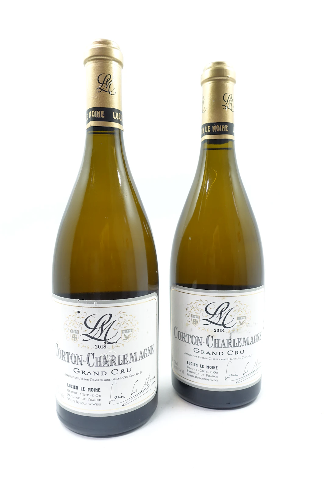 2 bts CORTON CHARLEMAGNE 2018 Grand Cru. Lucien Le Moine