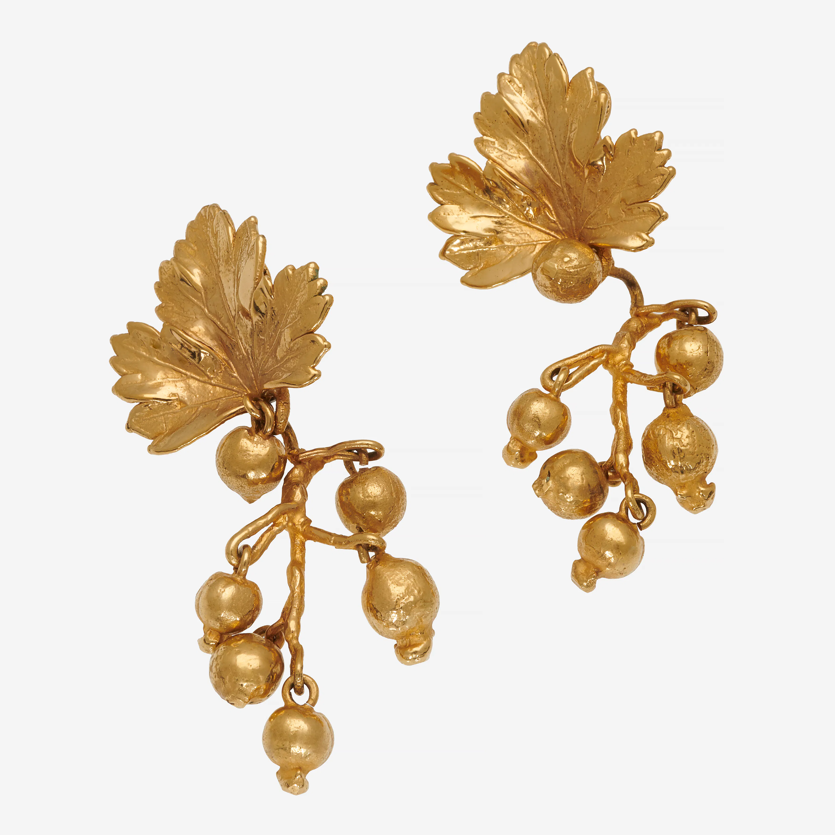 Claude LALANNE (1925-2019) Paire de pendants d'oreilles "Groseilles"