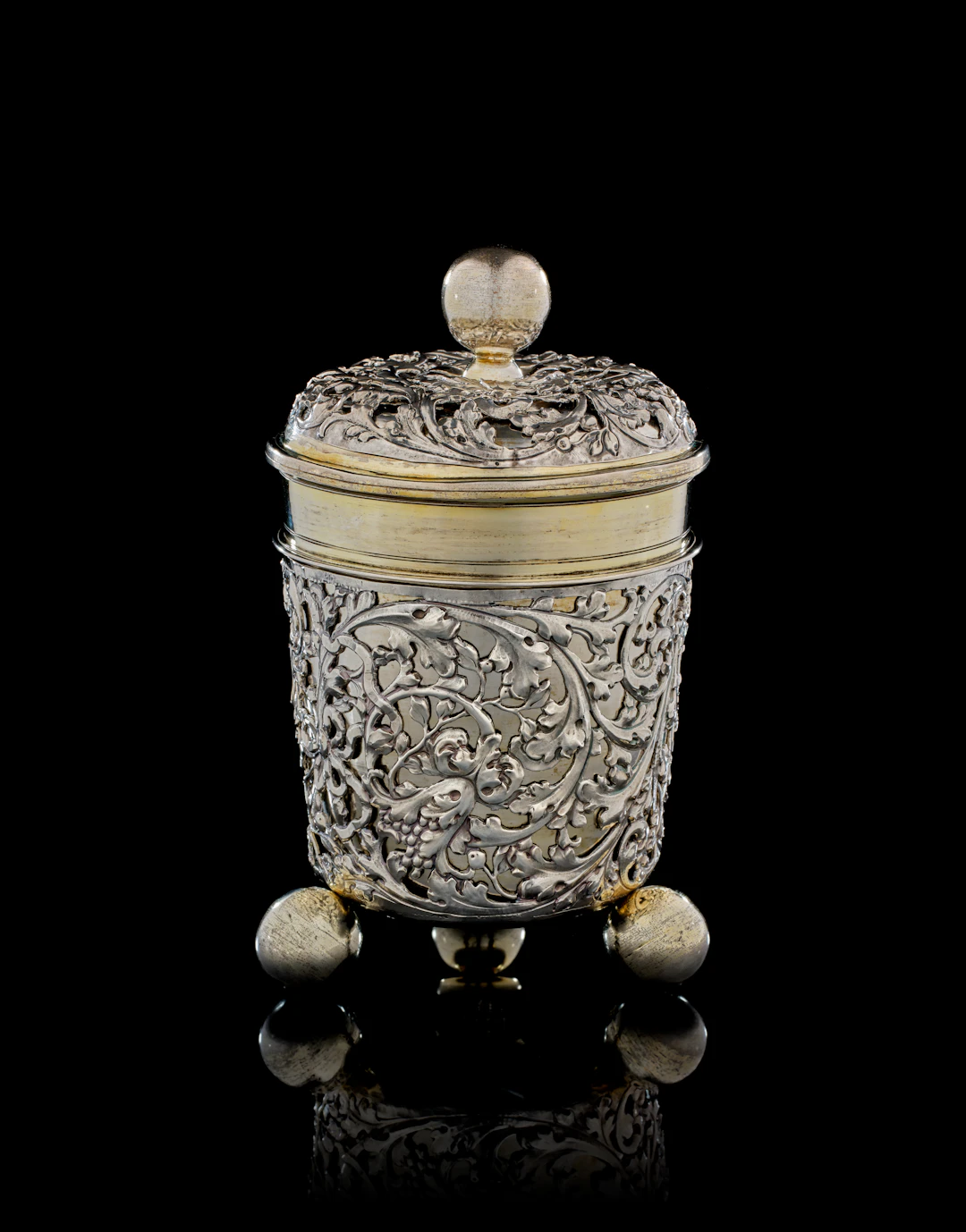 A large German parcel-gilt silver covered beaker, Daniel Schwestermüller