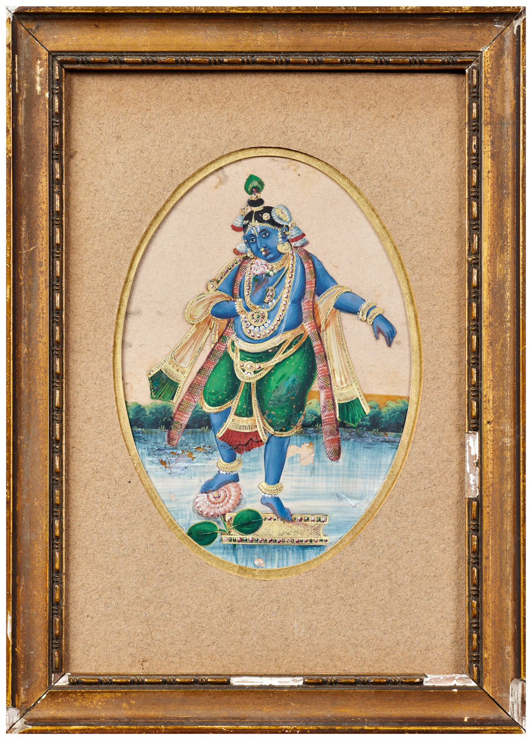 A Mica Painting of The Infant Krishna