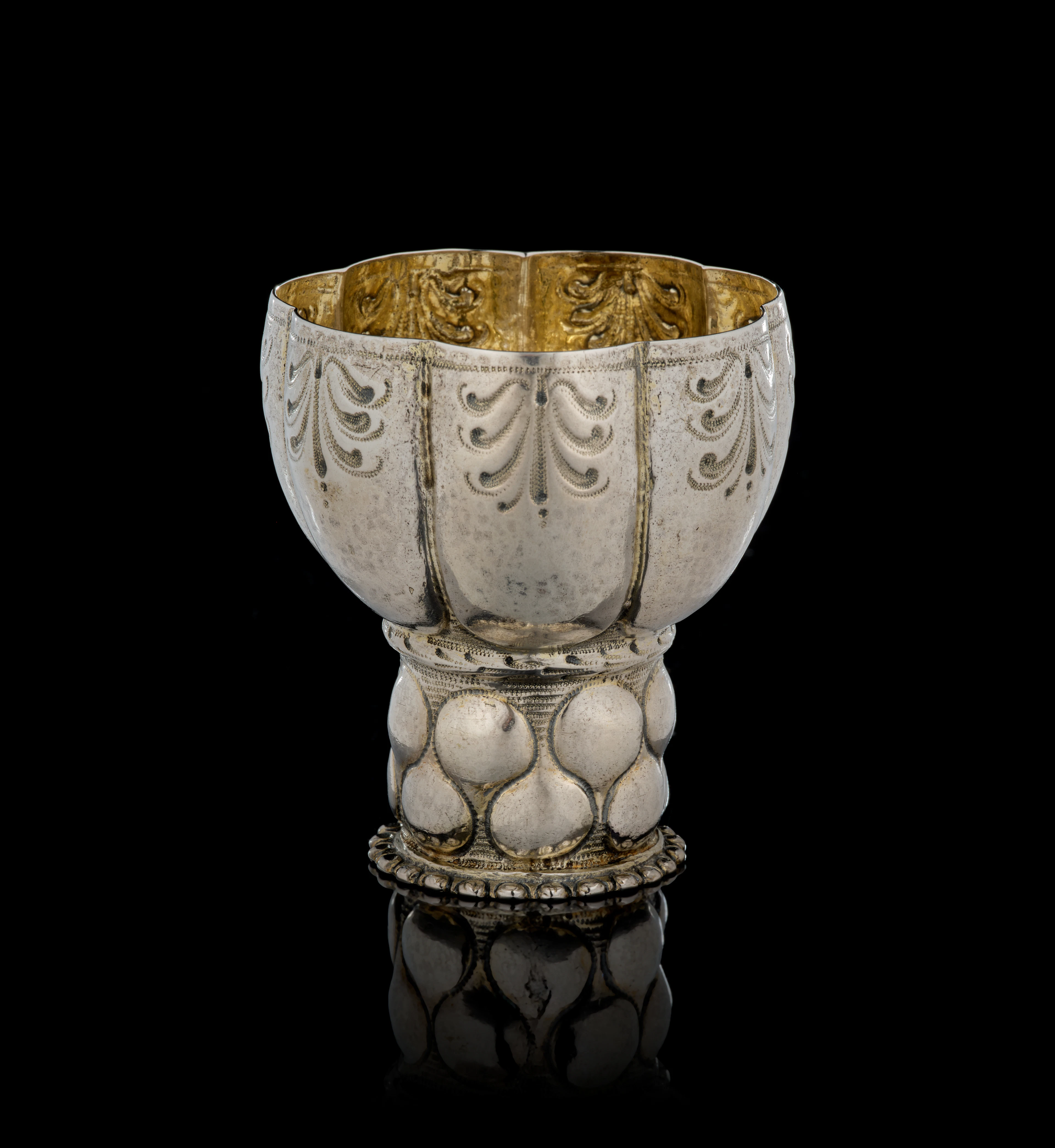A German parcel-gilt silver römer beaker, Thomas II. Stoer, Nuremberg