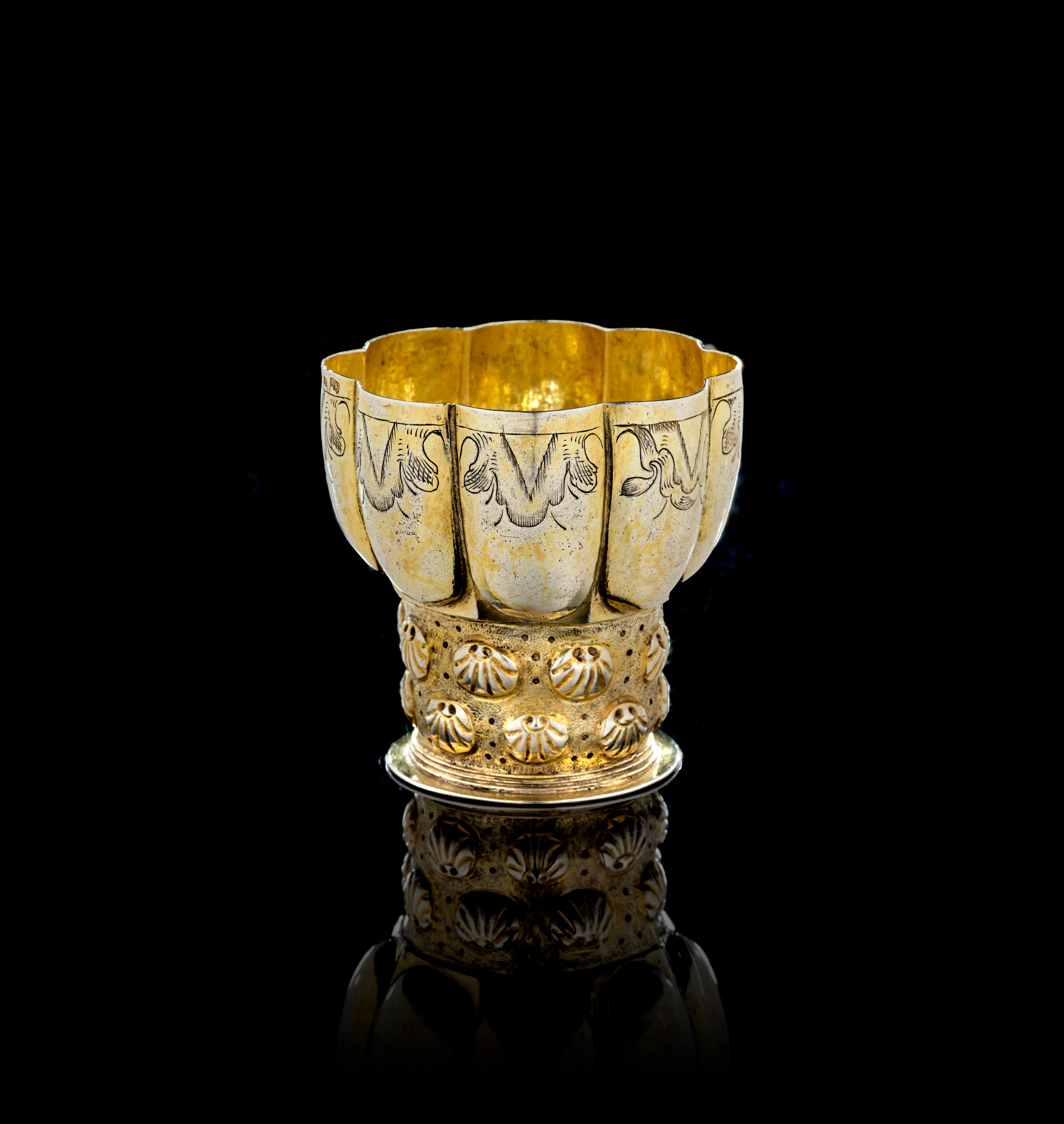 A German parcel-gilt silver römer cup, Oswald Haussner, Nuremberg, 1659-1660