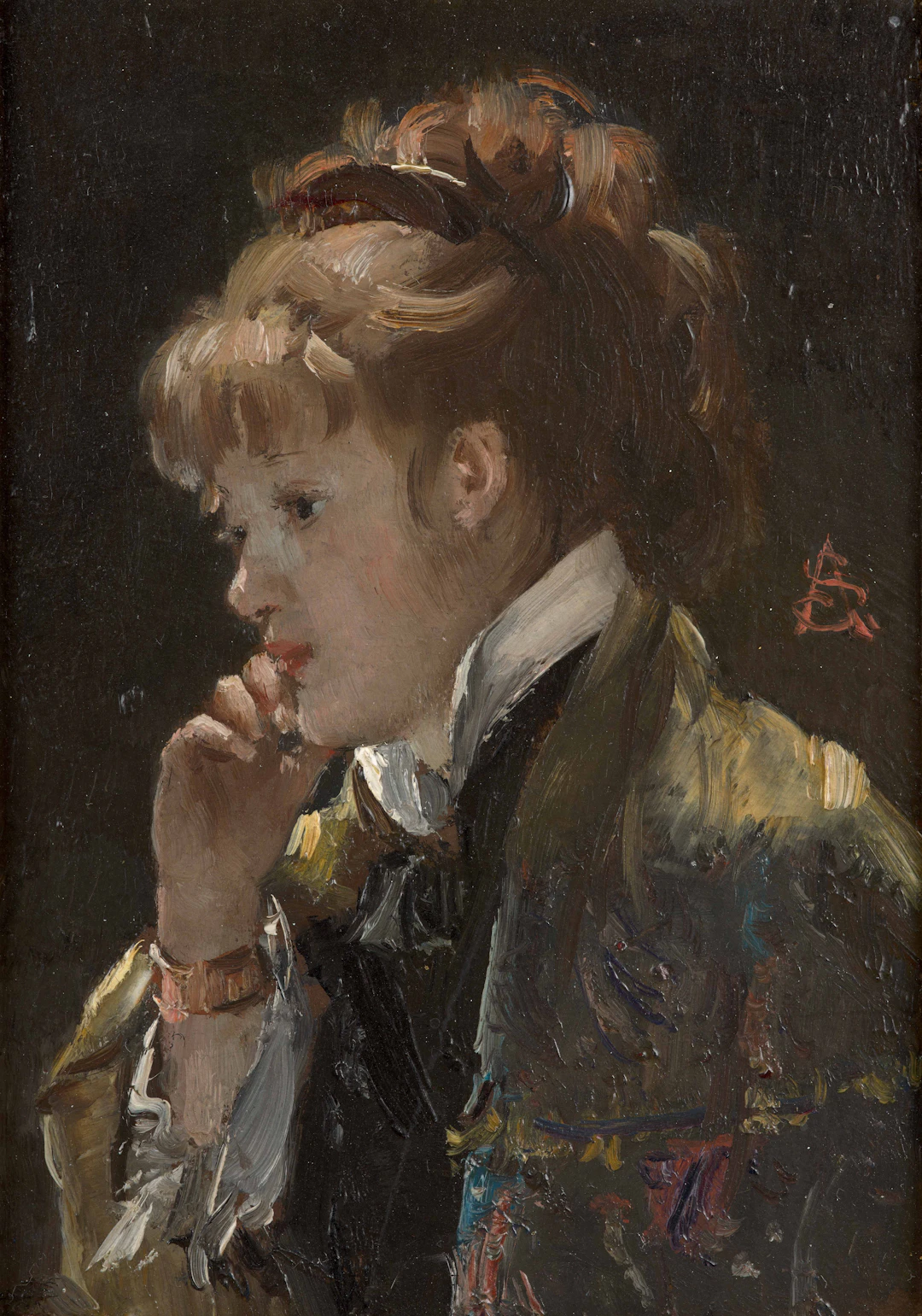 Alfred STEVENS Bruxelles, 1823 – Paris, 1906 La belle songeuse