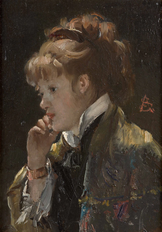 Alfred STEVENS Bruxelles, 1823 – Paris, 1906 La belle songeuse