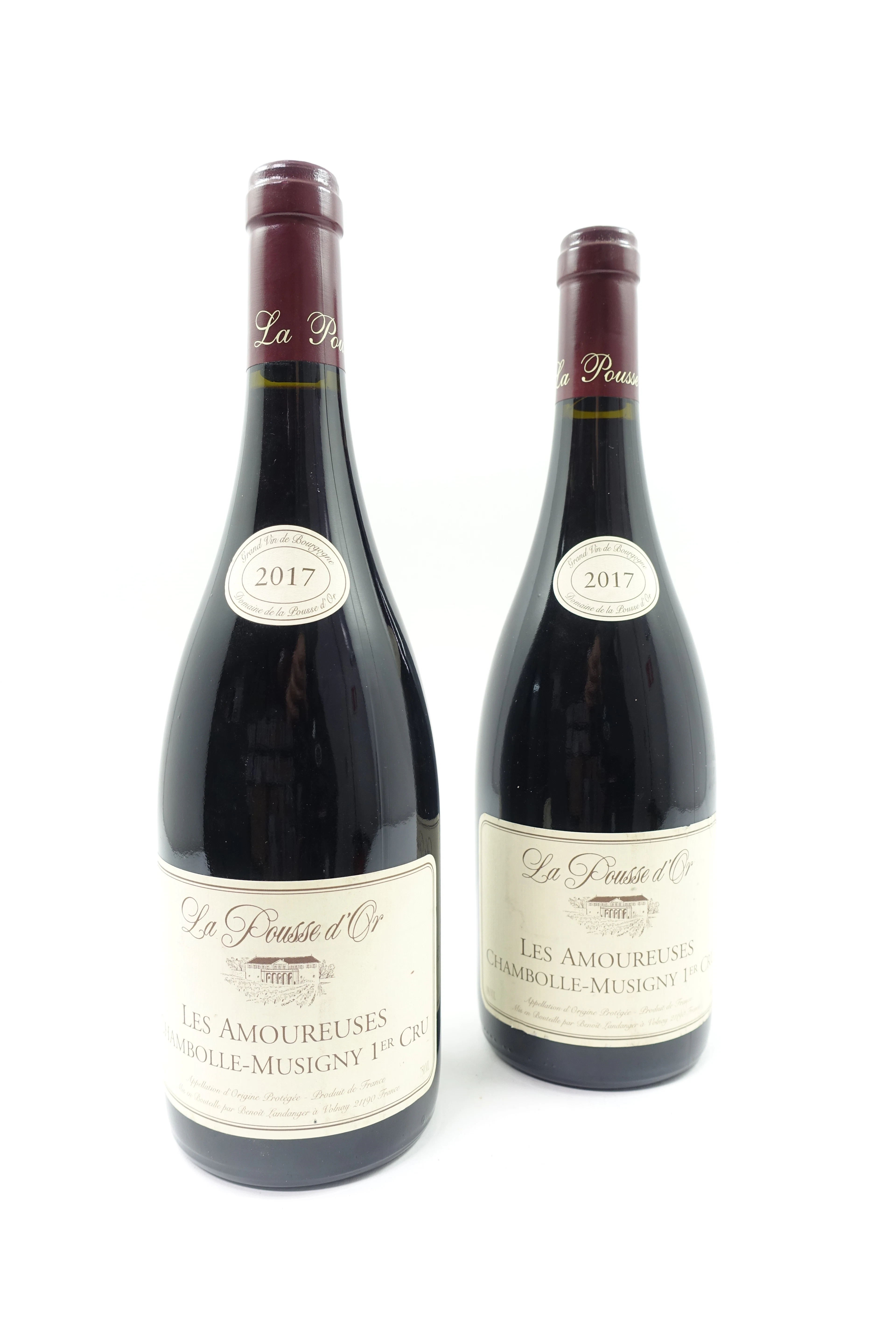 2 bts CHAMBOLLE MUSIGNY 2017 1er Cru Les Amoureuses. La Pousse d'Or