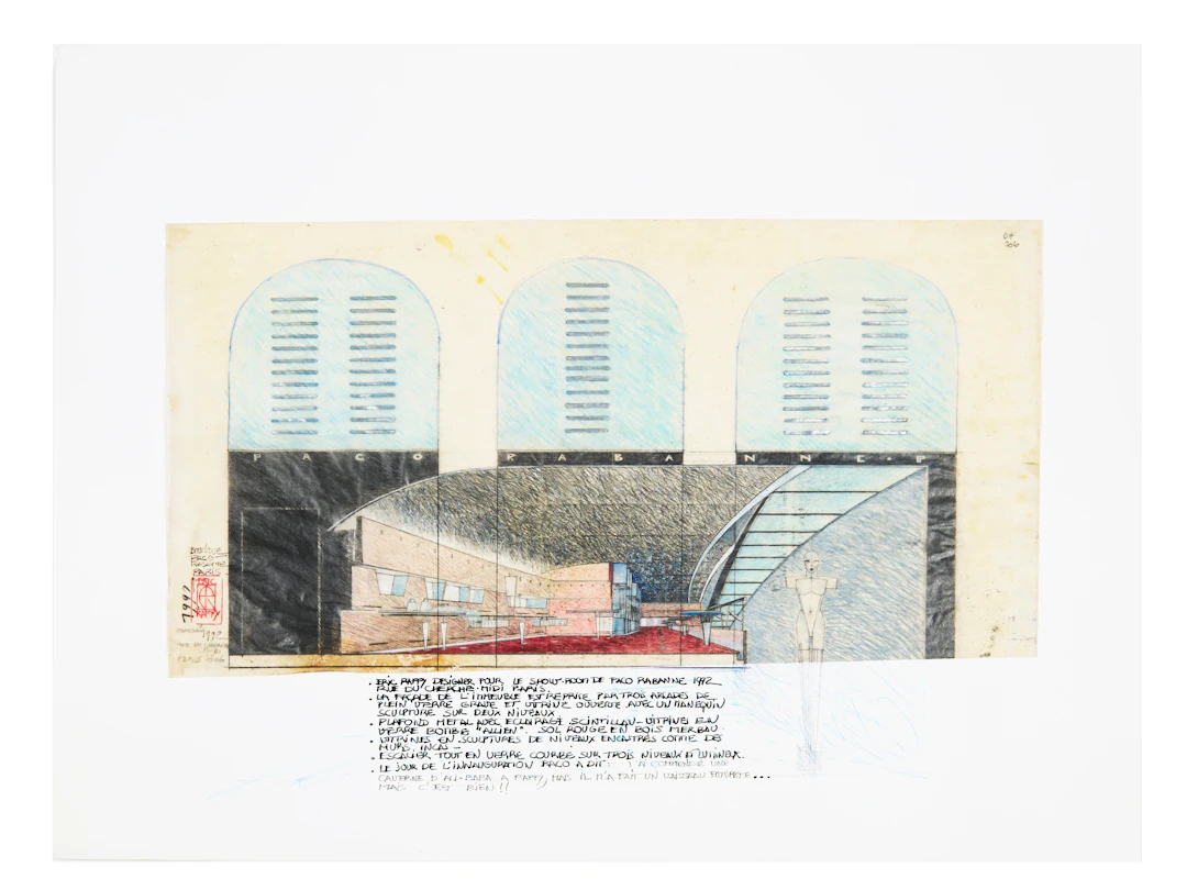 Éric RAFFY Né en 1951 Dessin pour le show-room de Paco Rabanne - 1992