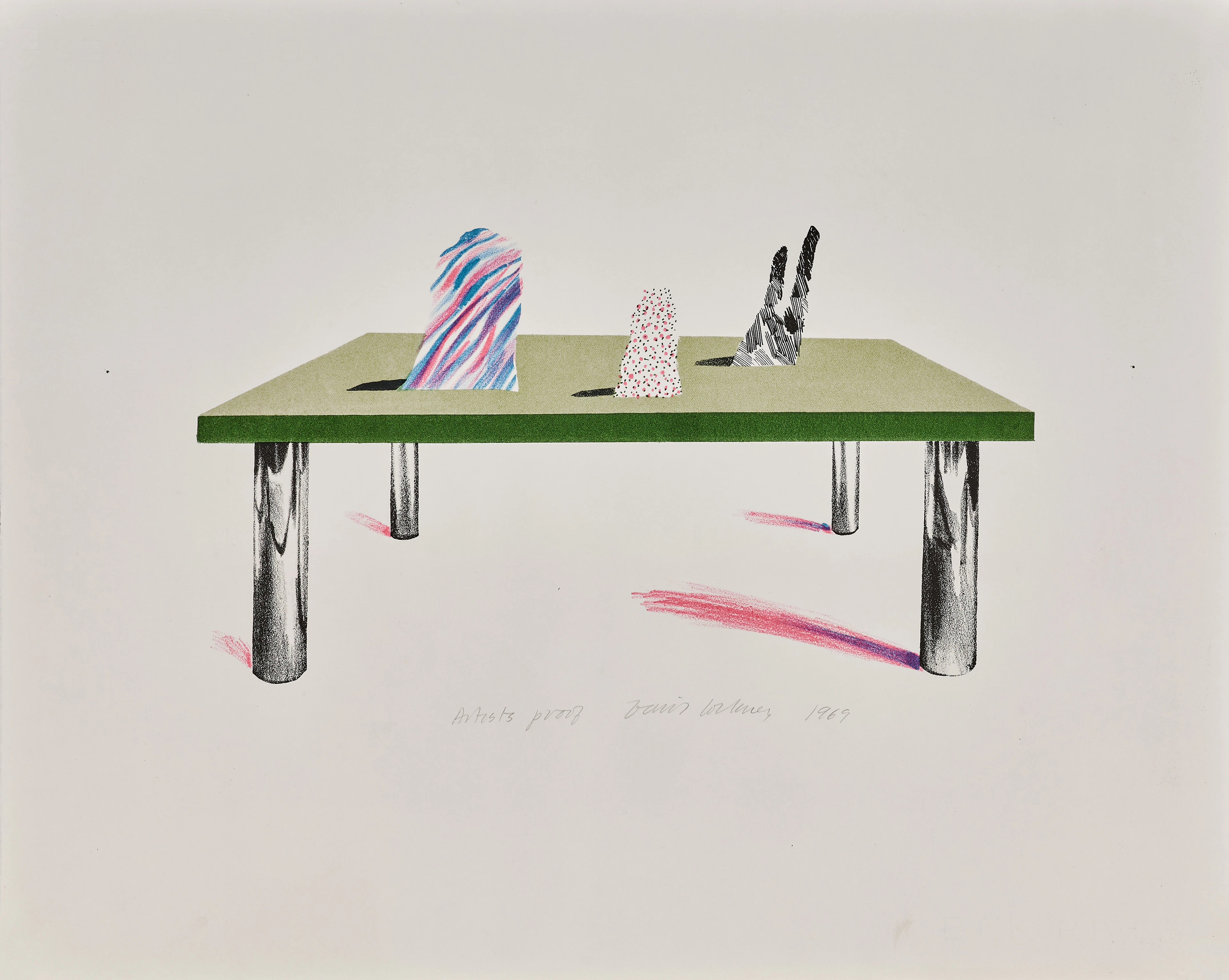 David HOCKNEY 1937- Glass table with objects - 1969