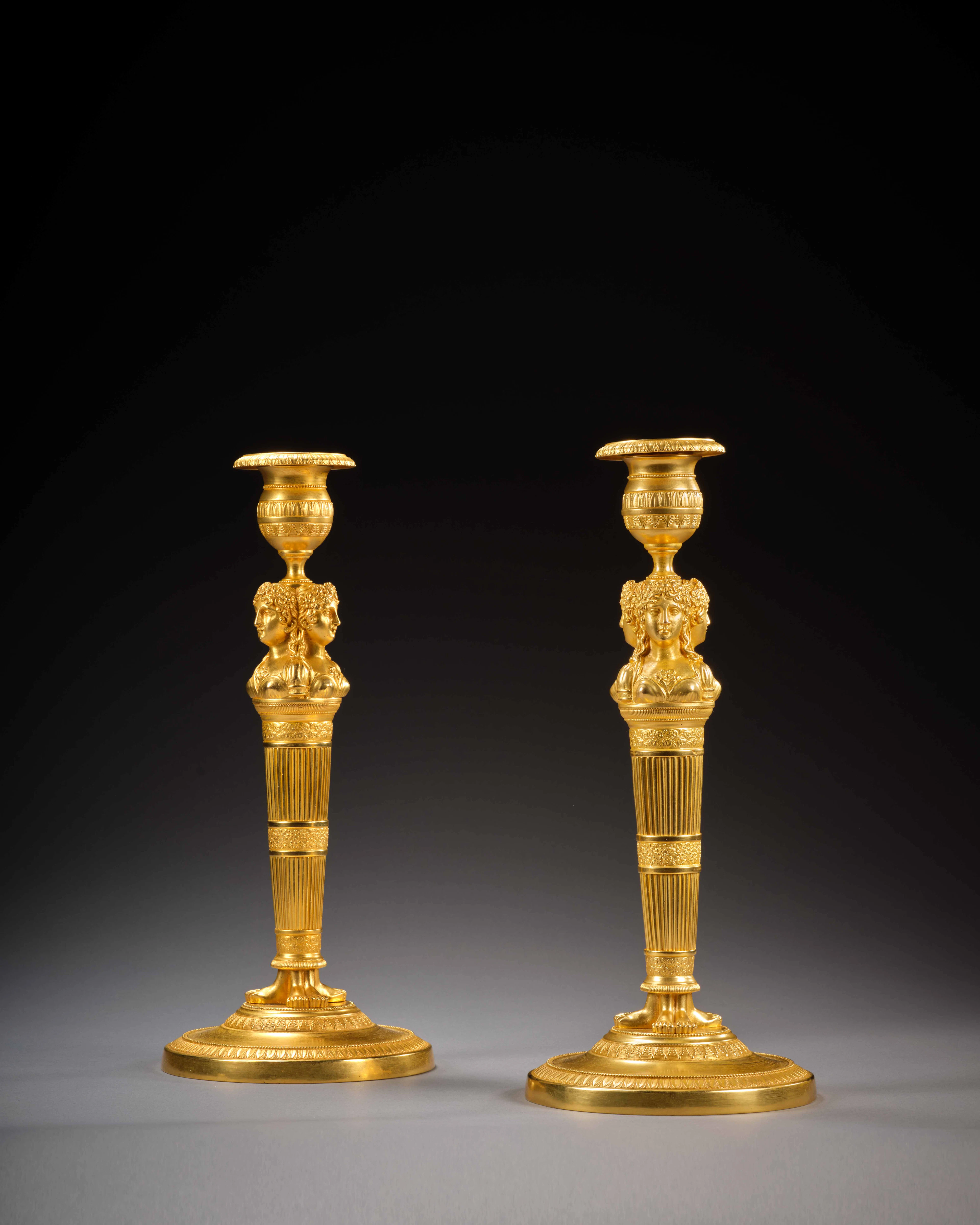 PAIRE DE FLAMBEAUX D’ÉPOQUE EMPIRE