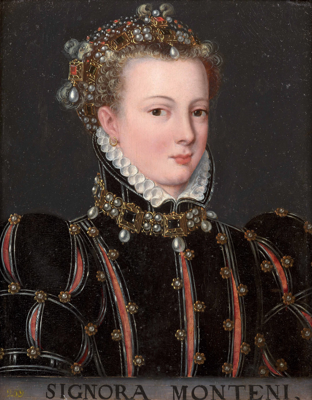 Ecole française de la fin du XVIe siècle Portrait de La Signora Monteni