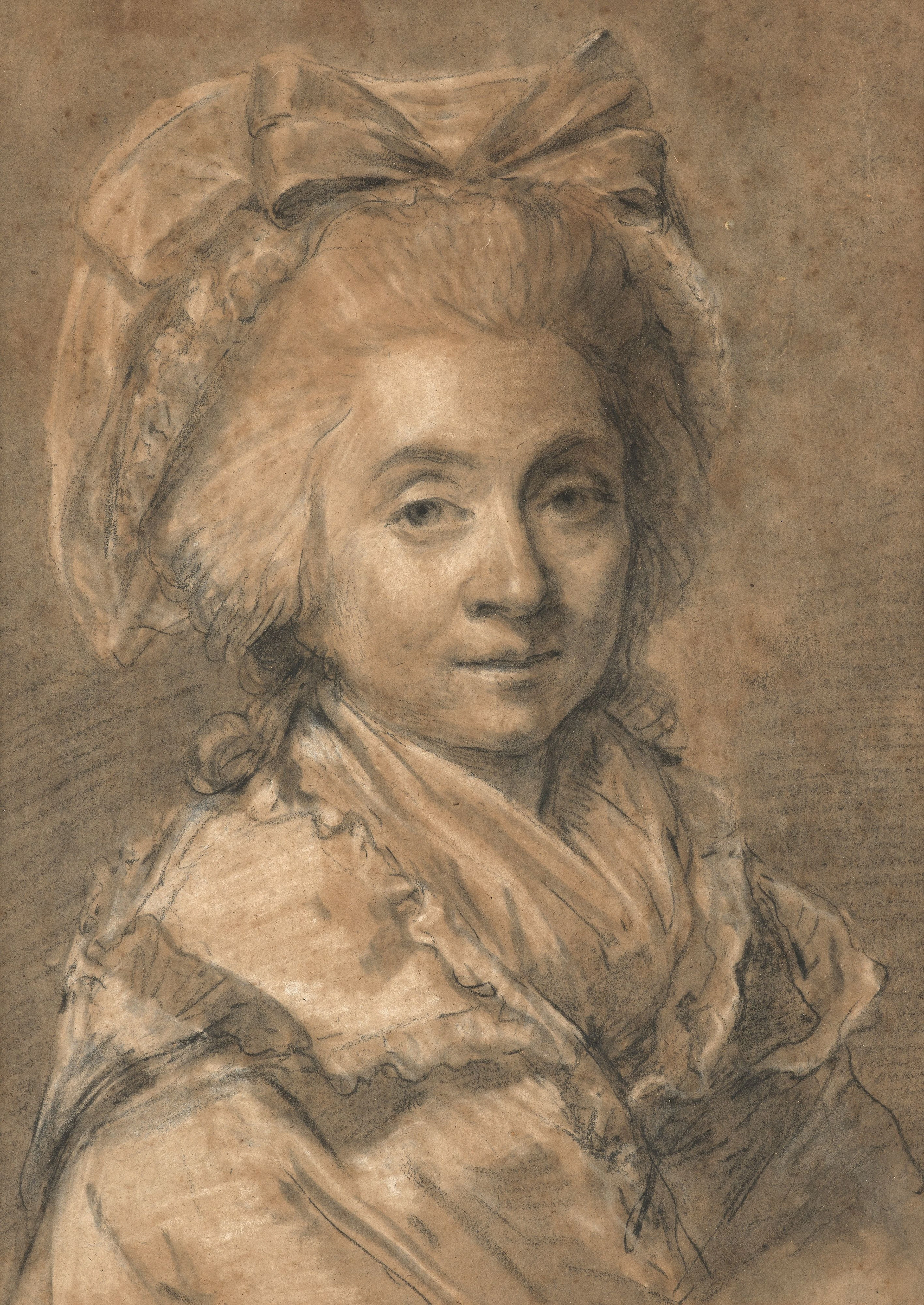 François-Hubert DROUAIS Paris, 1727 - 1775 Portrait de femme au bonnet