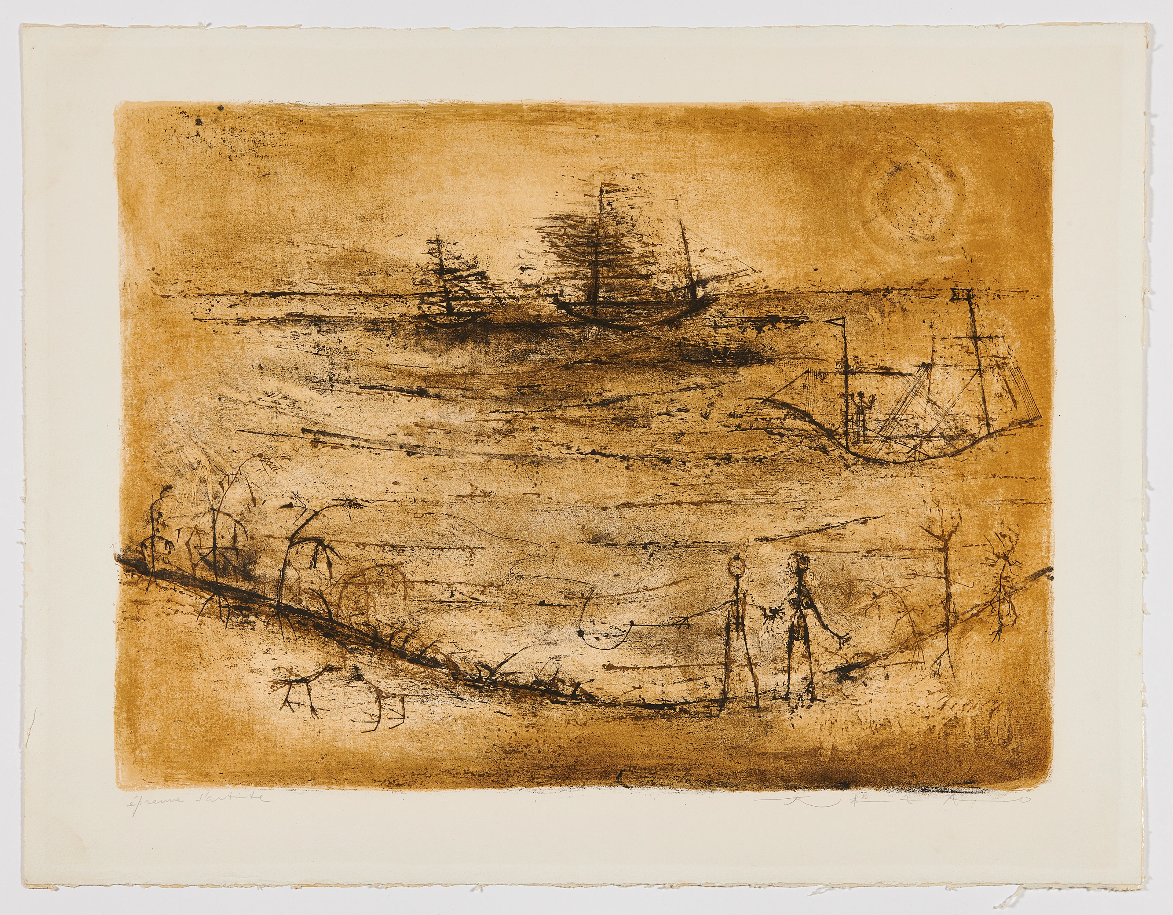 ZAO WOU-KI 1920 - 2013 Marine - 1952