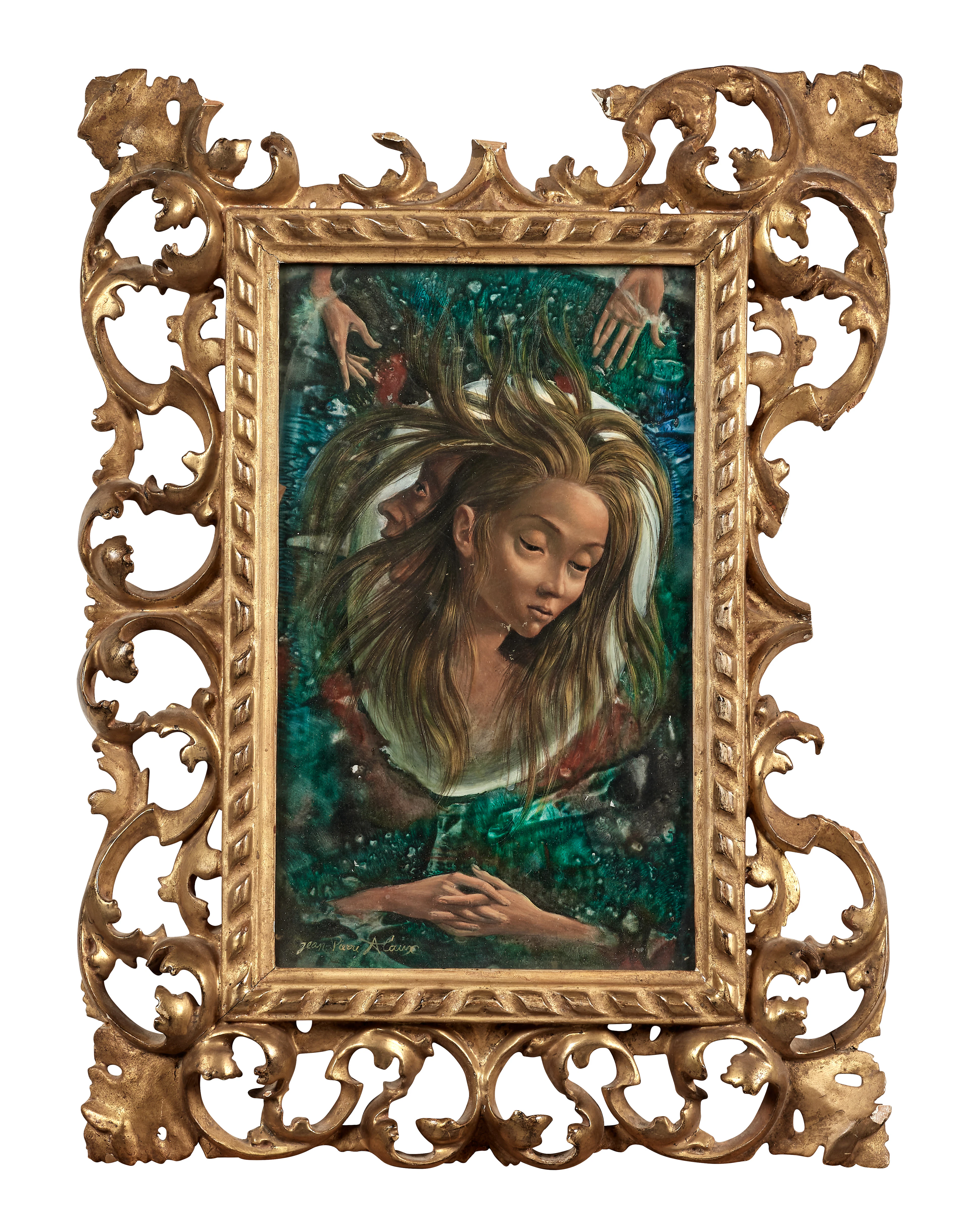 Portrait de jeune femme se noyant dans ses tourments