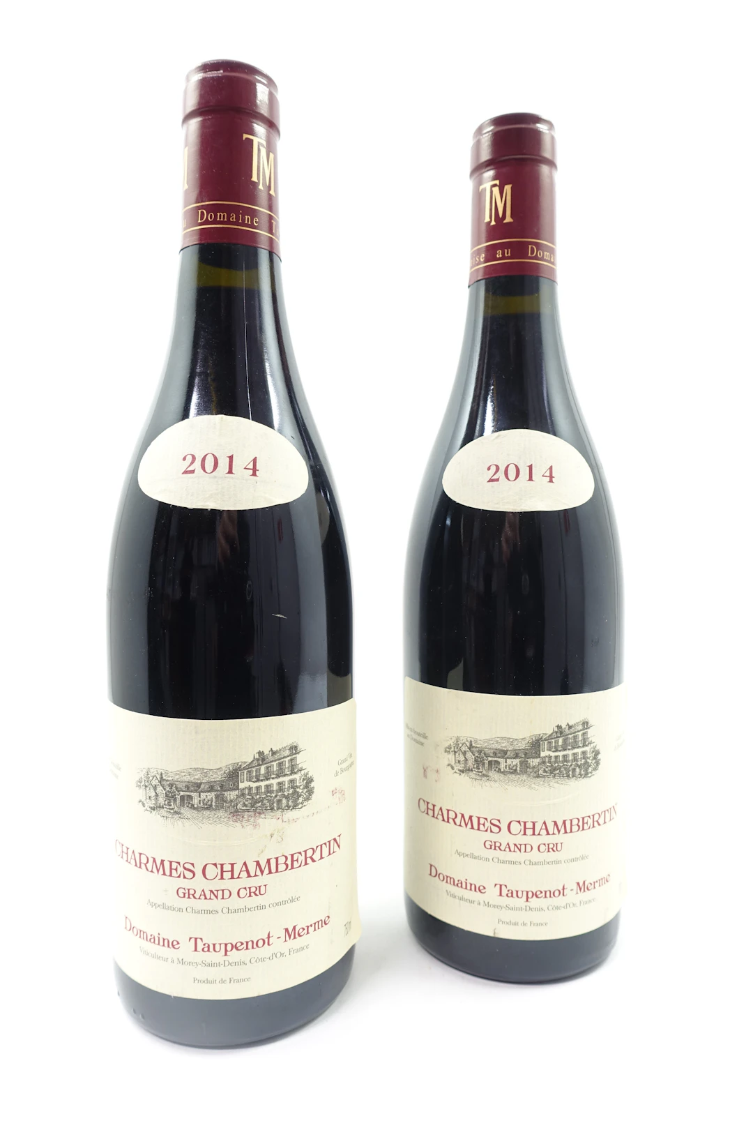 2 bts CHARMES CHAMBERTIN 2014 Grand Cru. Domaine Taupenot Merme