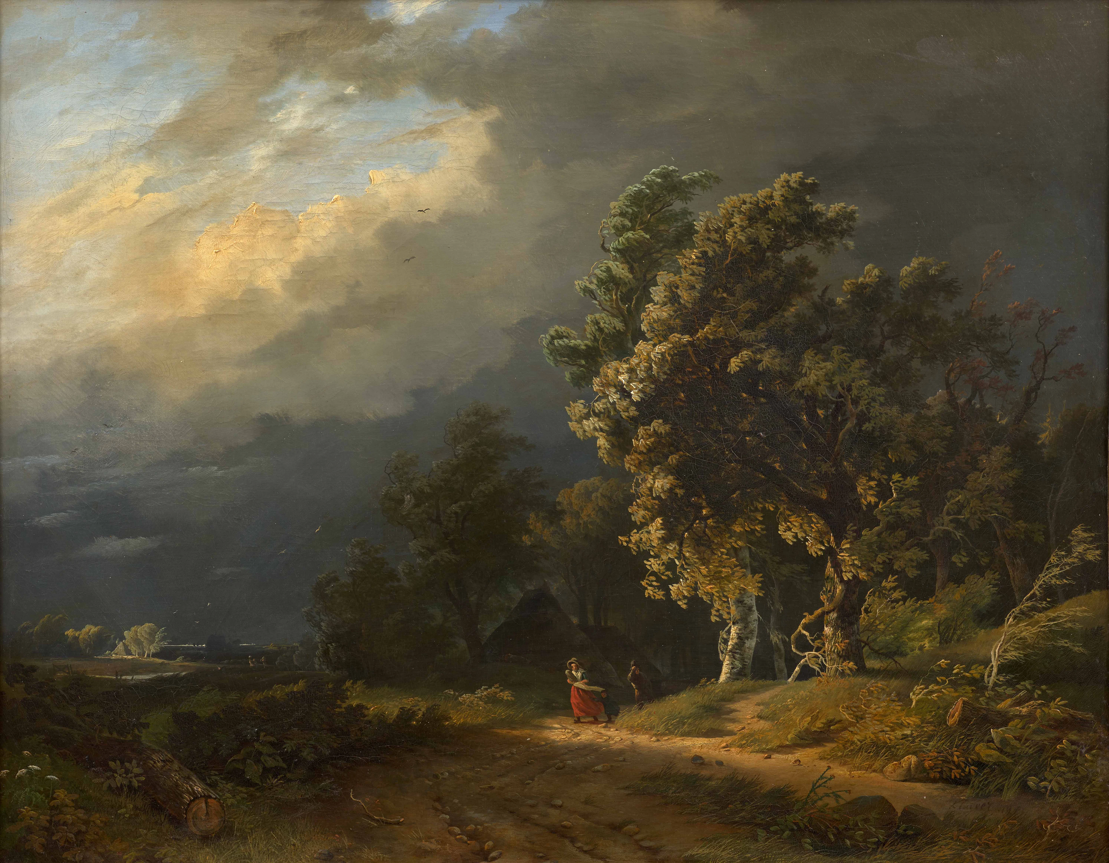 Pieter KLUYVER Amsterdam, 1816 - 1900 Le coup de vent