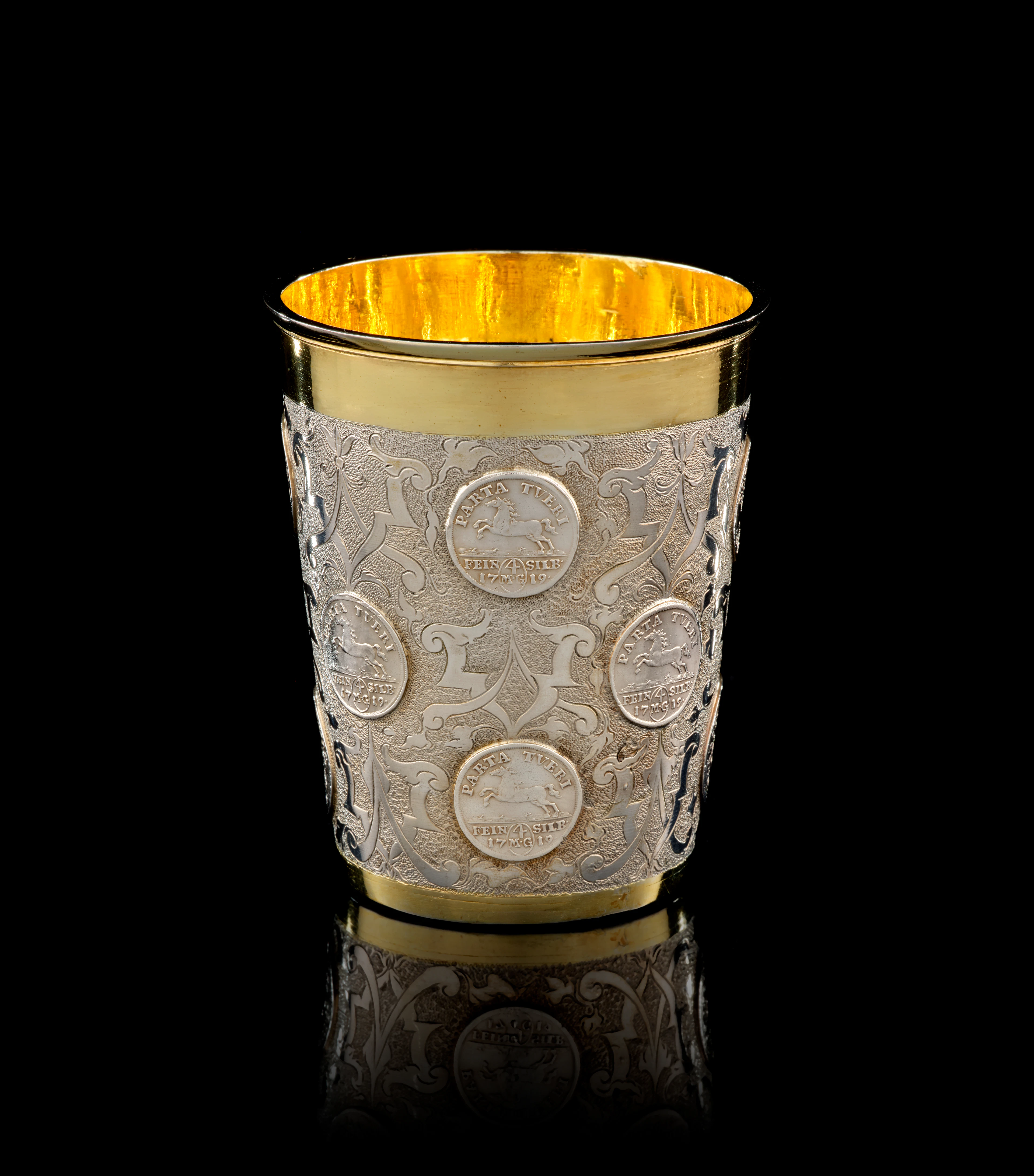 A Polish parcel-gilt silver beaker, unidentified maker ICN, Lower