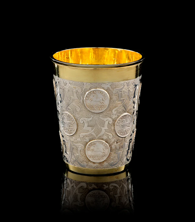 A Polish parcel-gilt silver beaker, unidentified maker ICN, Lower