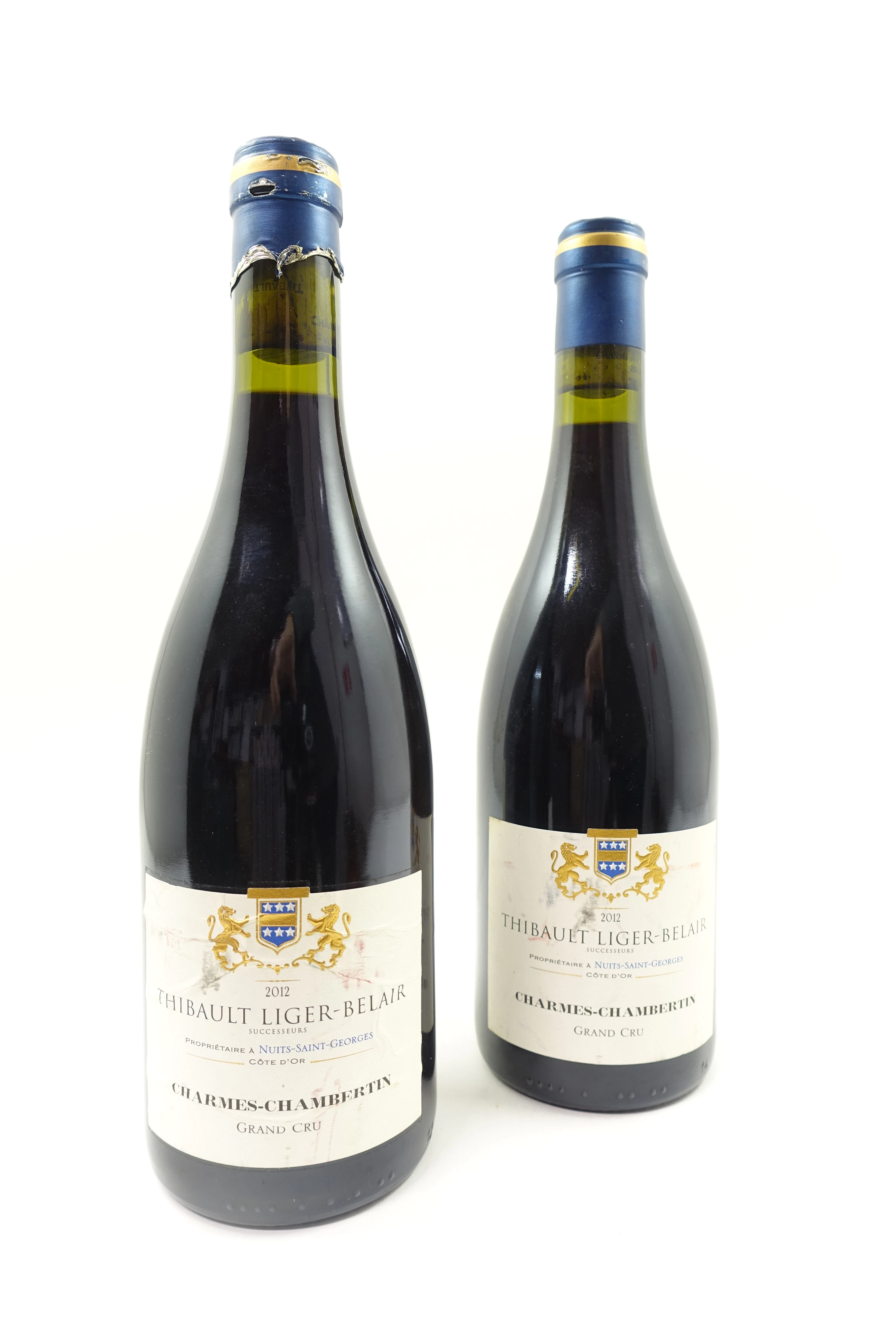 2 bts CHARMES CHAMBERTIN 2012 Grand Cru. Thibault Liger Belair
