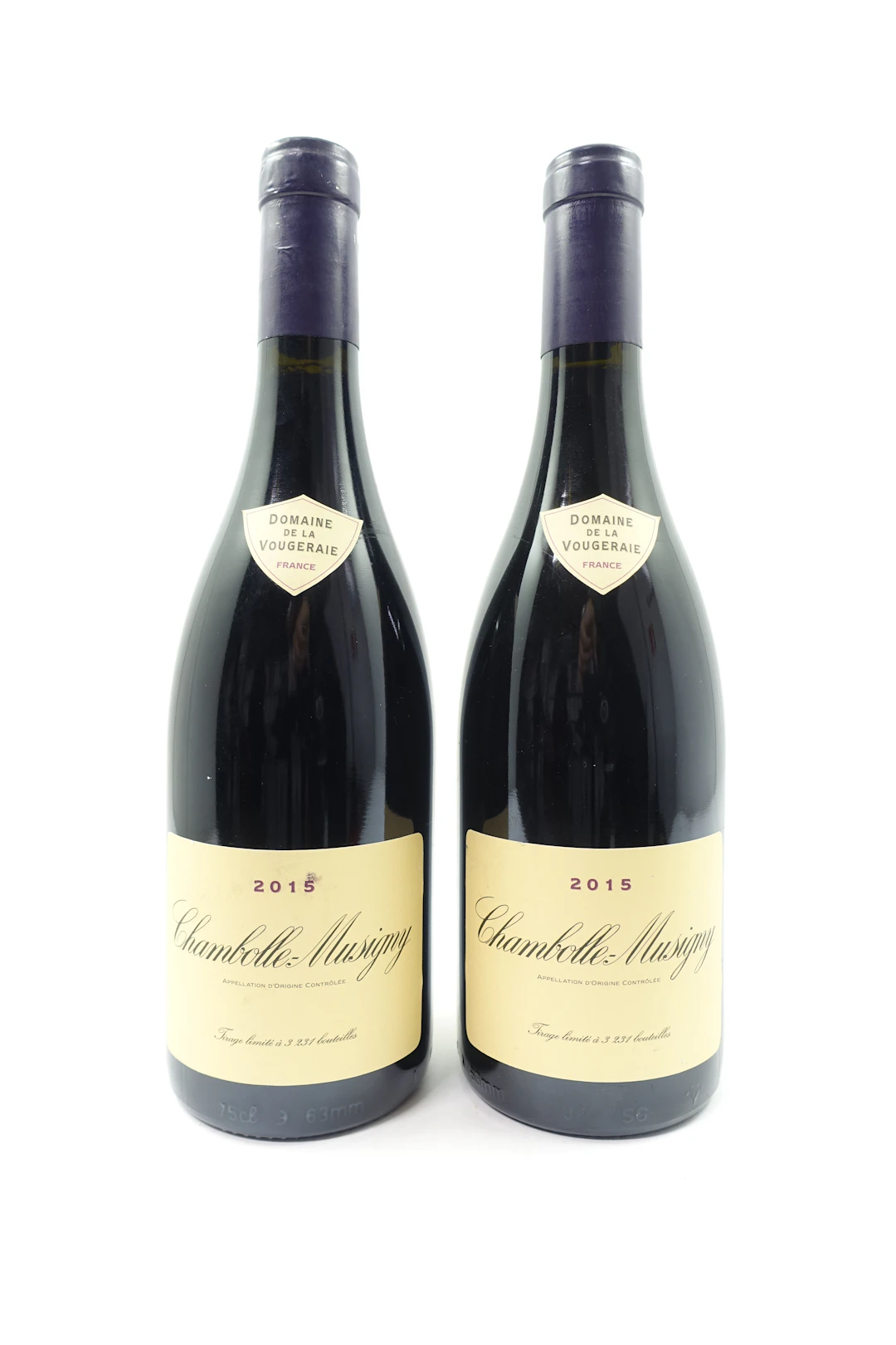 2 bts CHAMBOLLE MUSIGNY 2015 Domaine de la Vougeraie