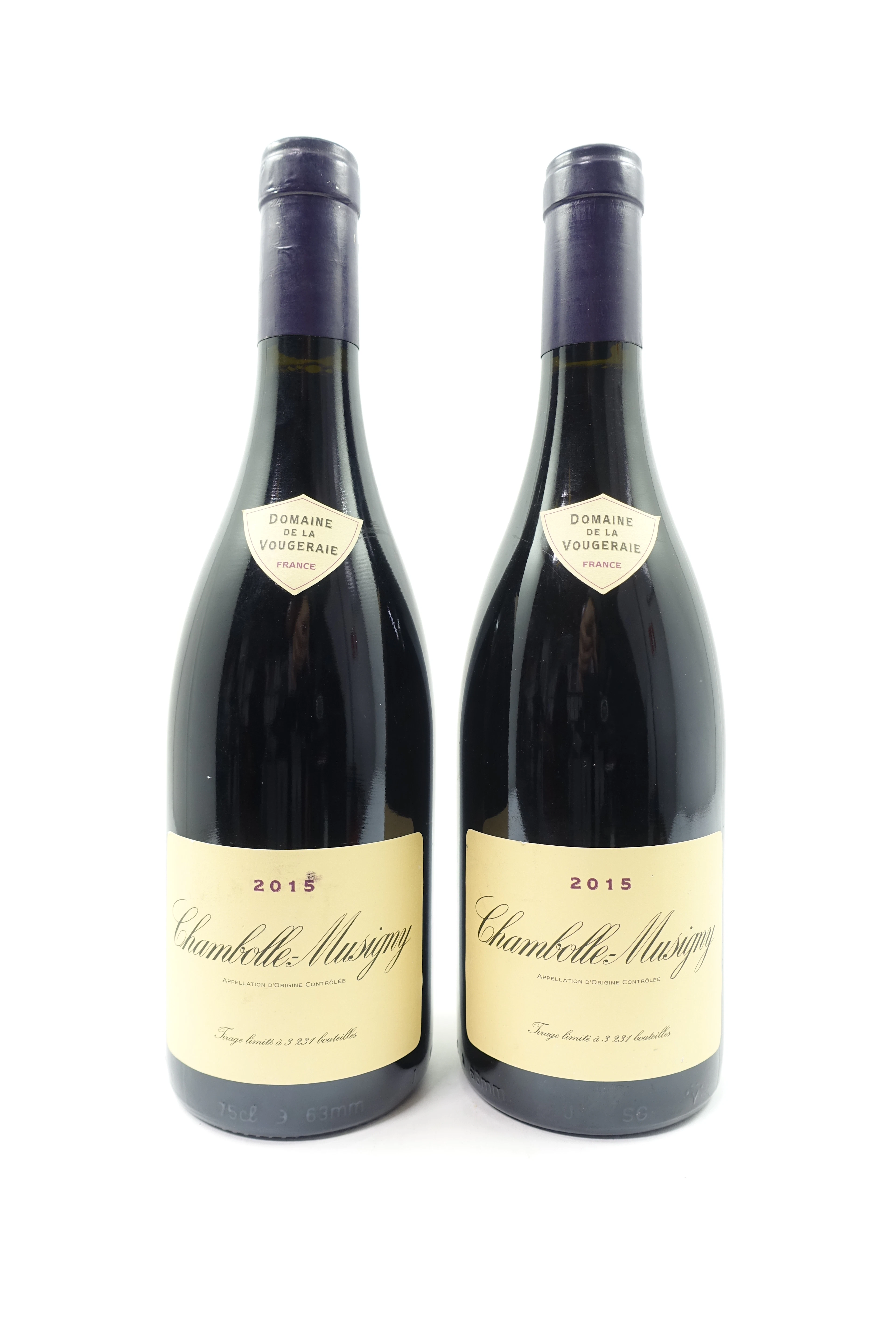 2 bts CHAMBOLLE MUSIGNY 2015 Domaine de la Vougeraie