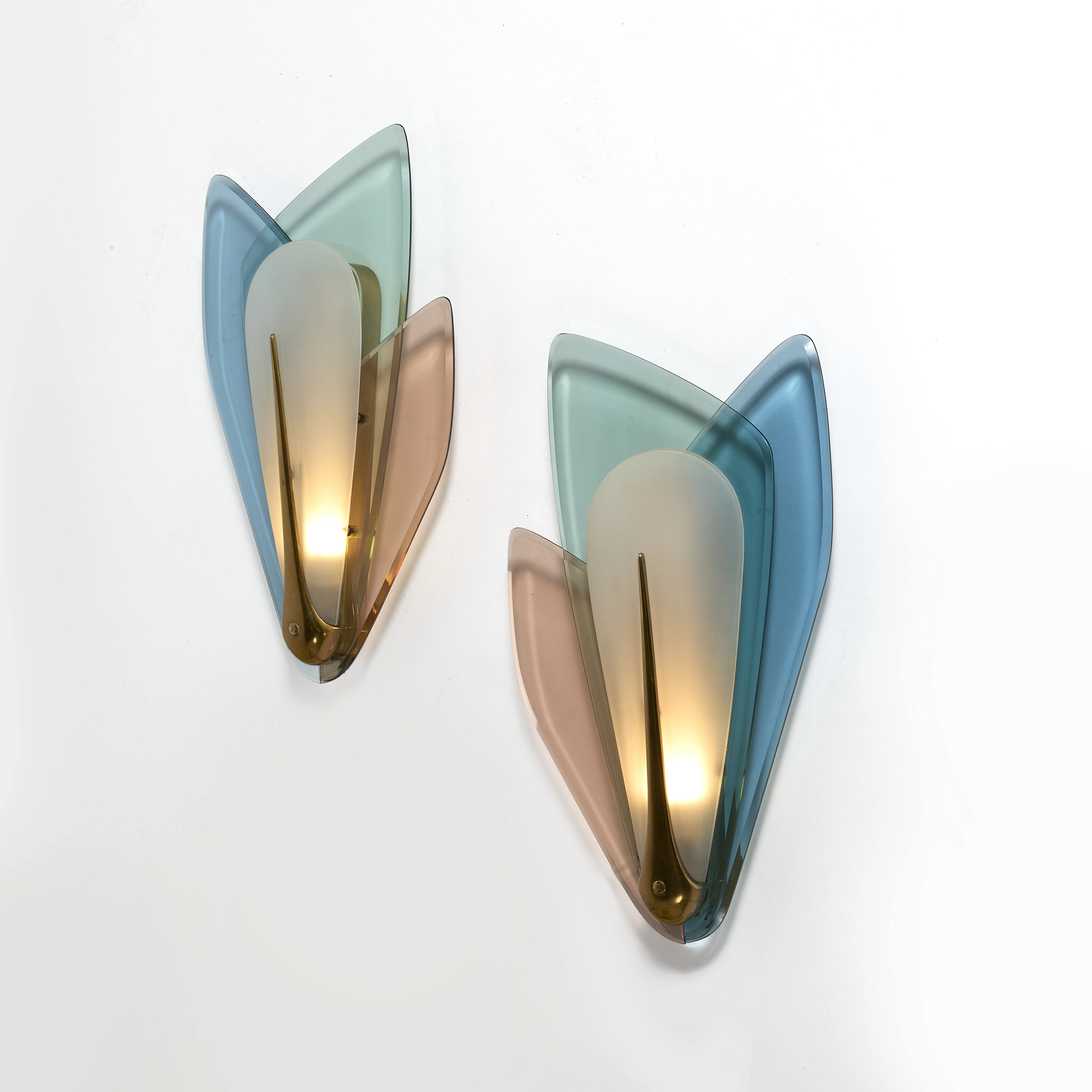 Max INGRAND 1908-1969 Paire d'appliques - circa 1955