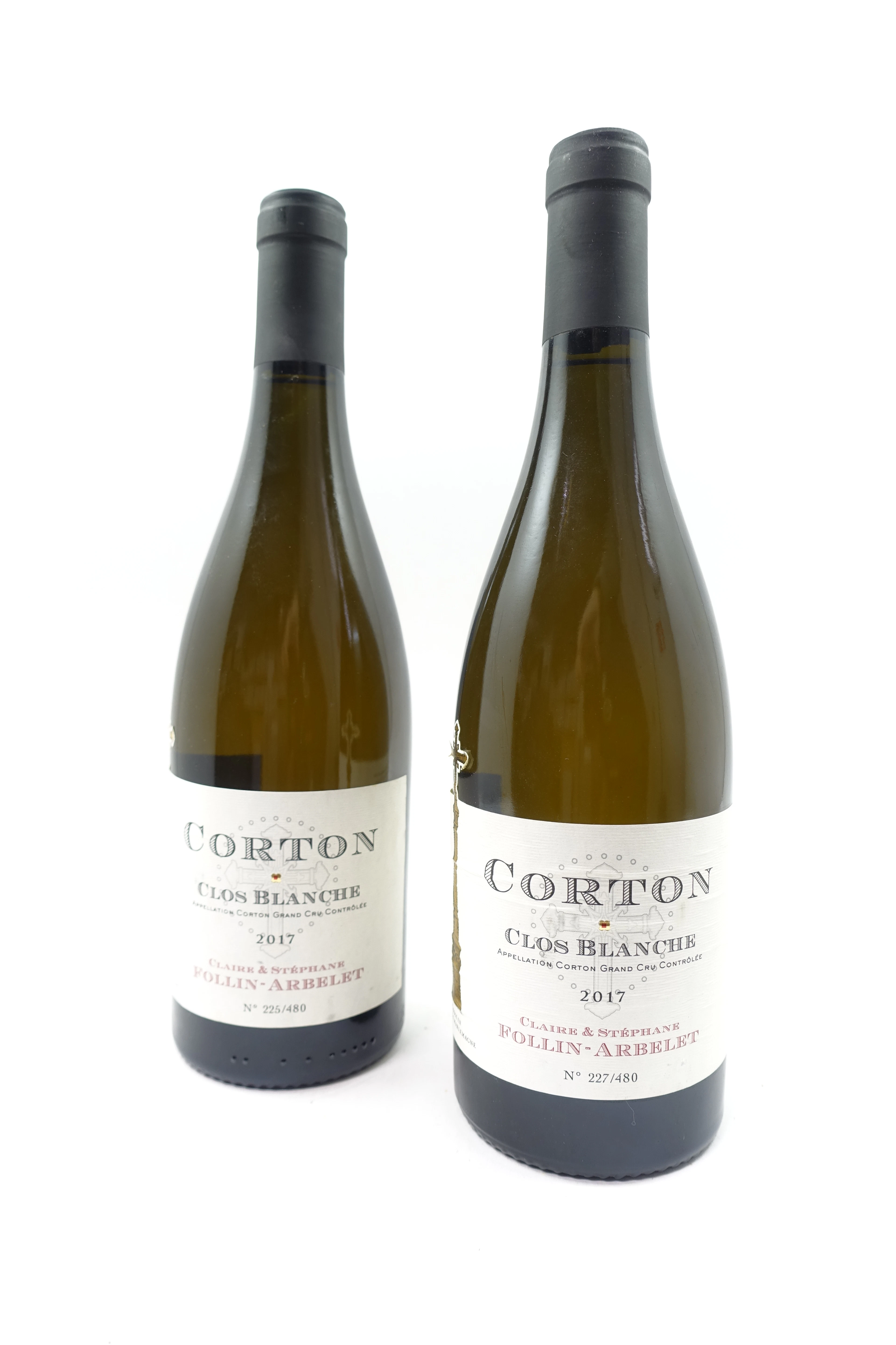 2 bts CORTON 2017 (blanc) Grand Cru Clos Blanche. Claire & Stéphane