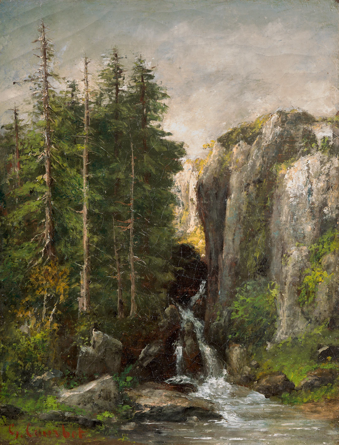 Gustave COURBET Ornans, 1819 - La Tour-de-Peilz, 1877 Cascade dans