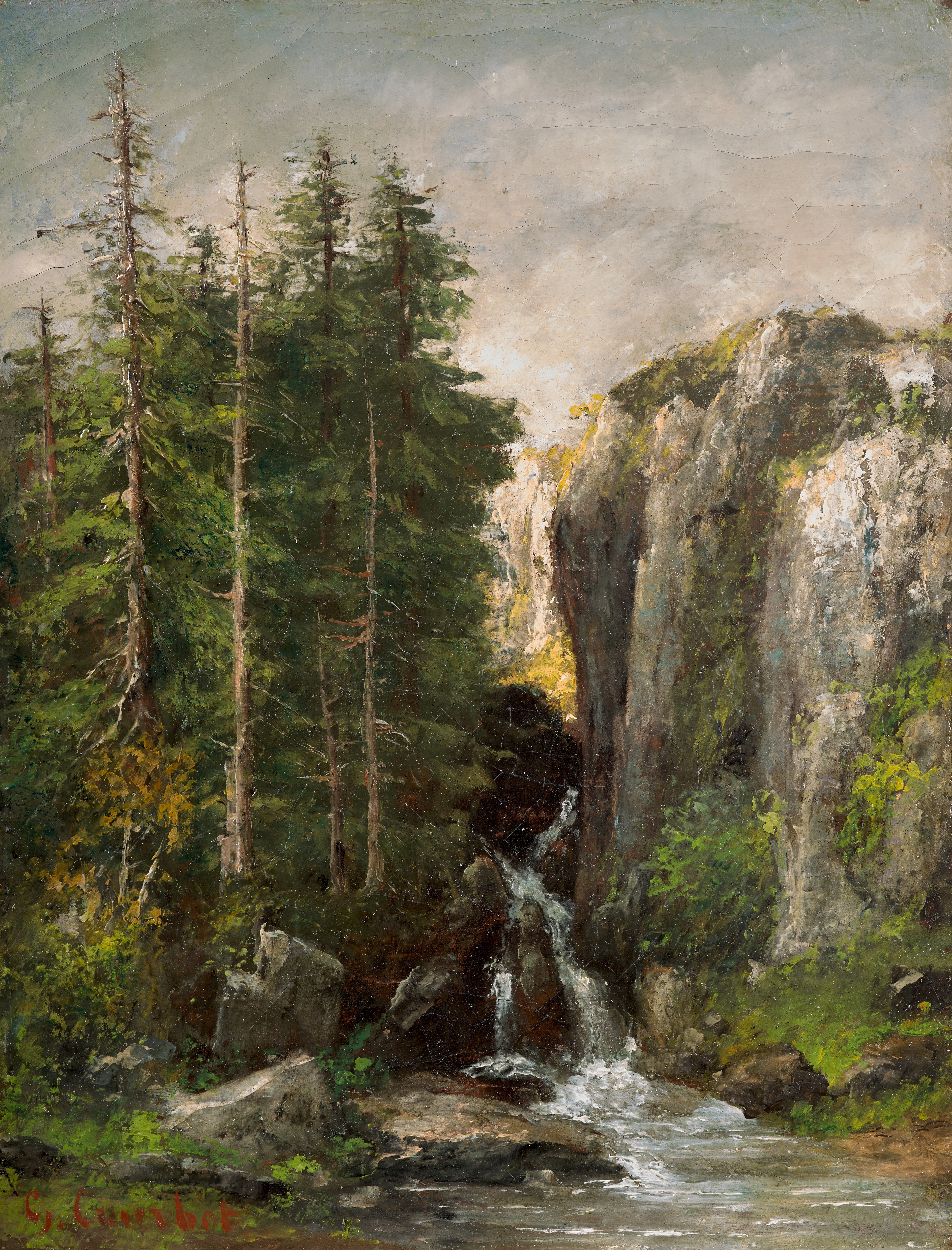 Gustave COURBET Ornans, 1819 - La Tour-de-Peilz, 1877 Cascade dans