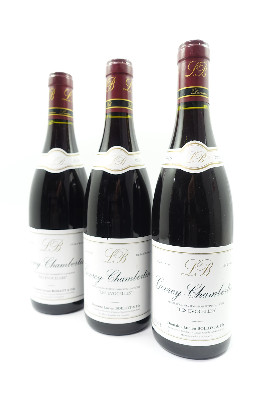 3 bts GEVREY CHAMBERTIN 2019 Les Evocelles. Domaine Lucien Boillot