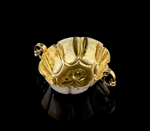 A German parcel-gilt silver miniature wine-taster cup, Johann II.