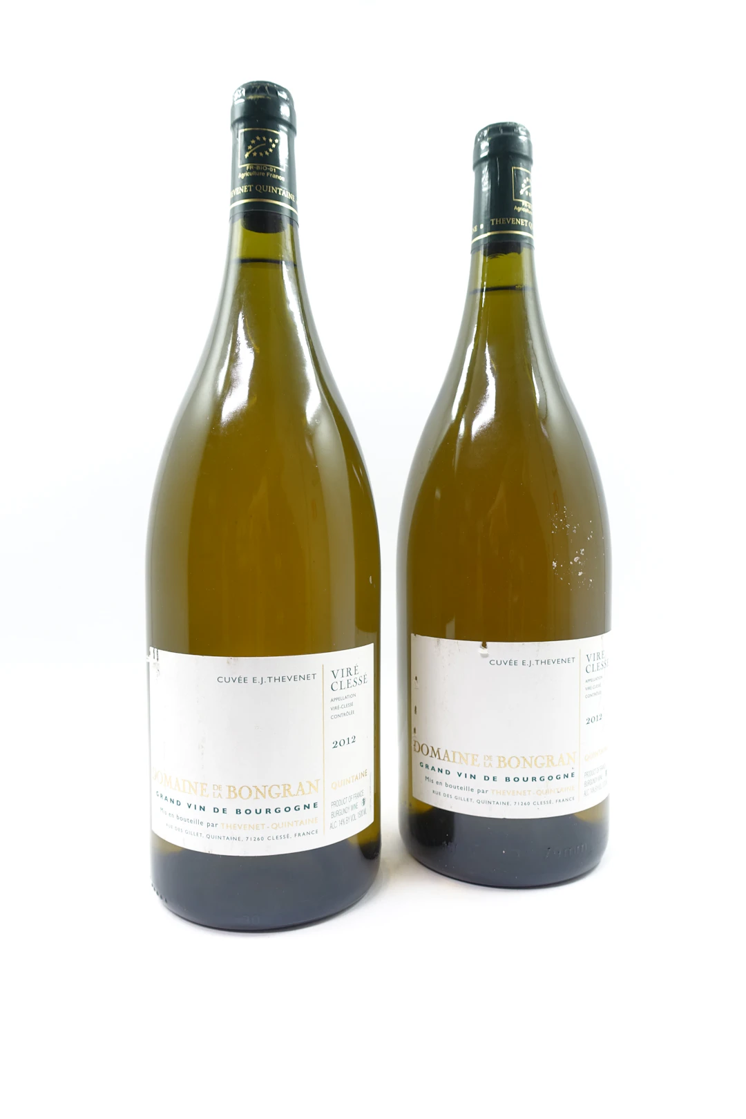2 mags VIRE CLESSE 2012 Quintaine Cuvée E.J.Thevenet. Domaine de la Bongran