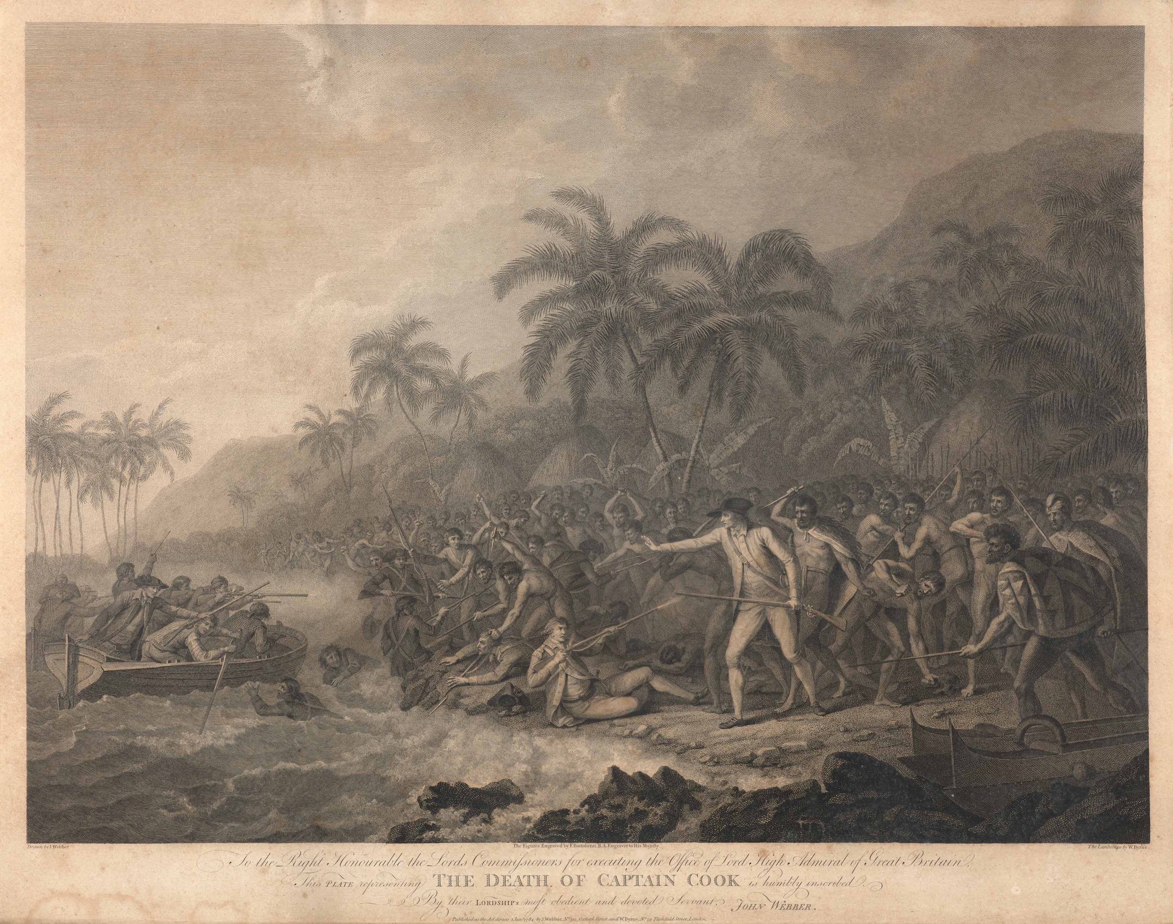 D’après John WEBBER Londres, 1751 - 1793 "The death of Captain Cook"