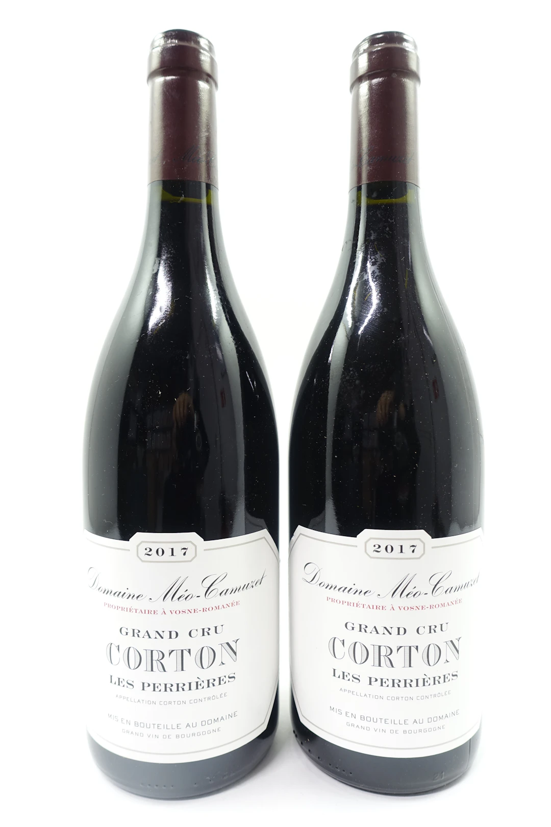 2 bts CORTON 2017 Grand Cru Les Perrières. Domaine Méo Camuzet