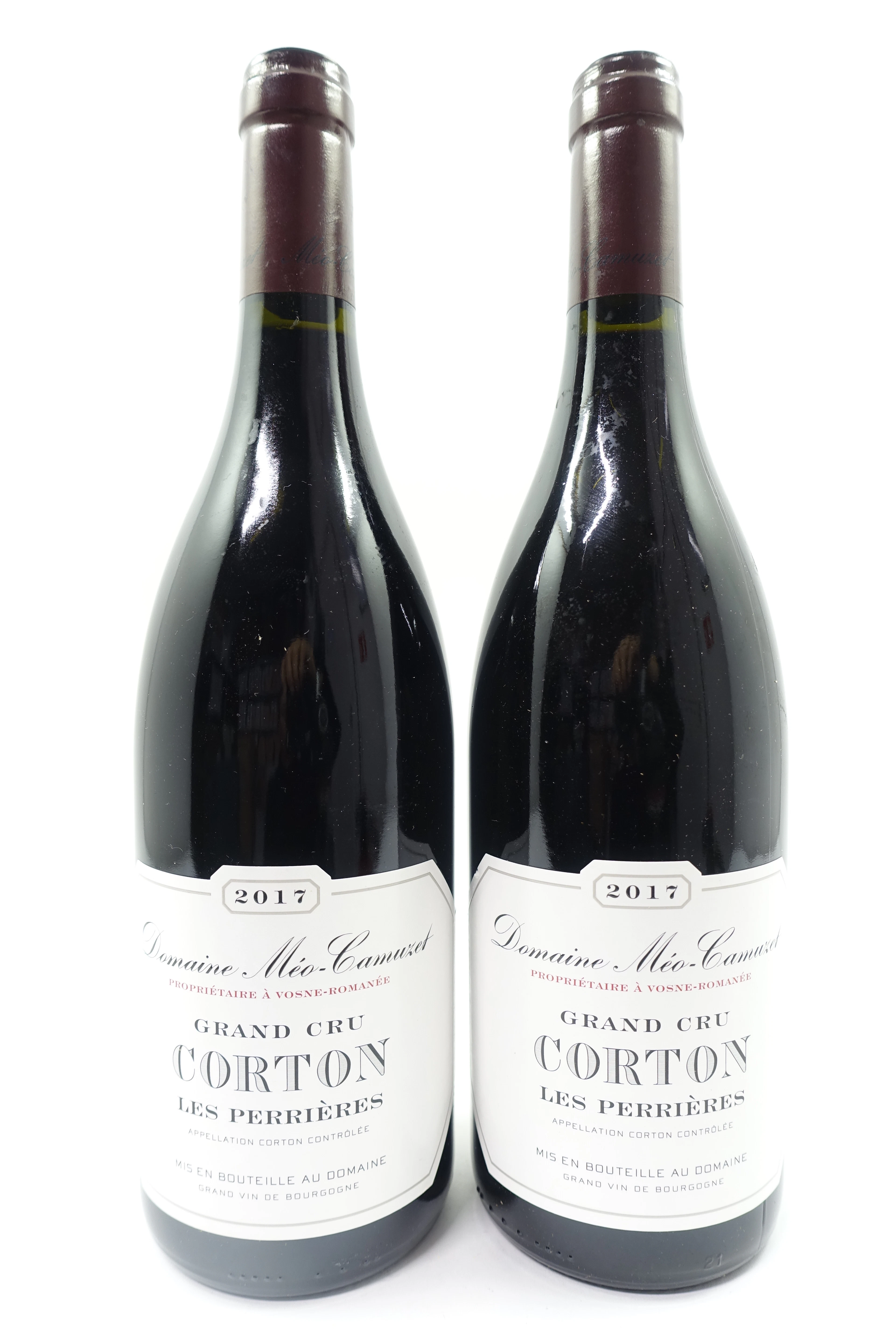 2 bts CORTON 2017 Grand Cru Les Perrières. Domaine Méo Camuzet
