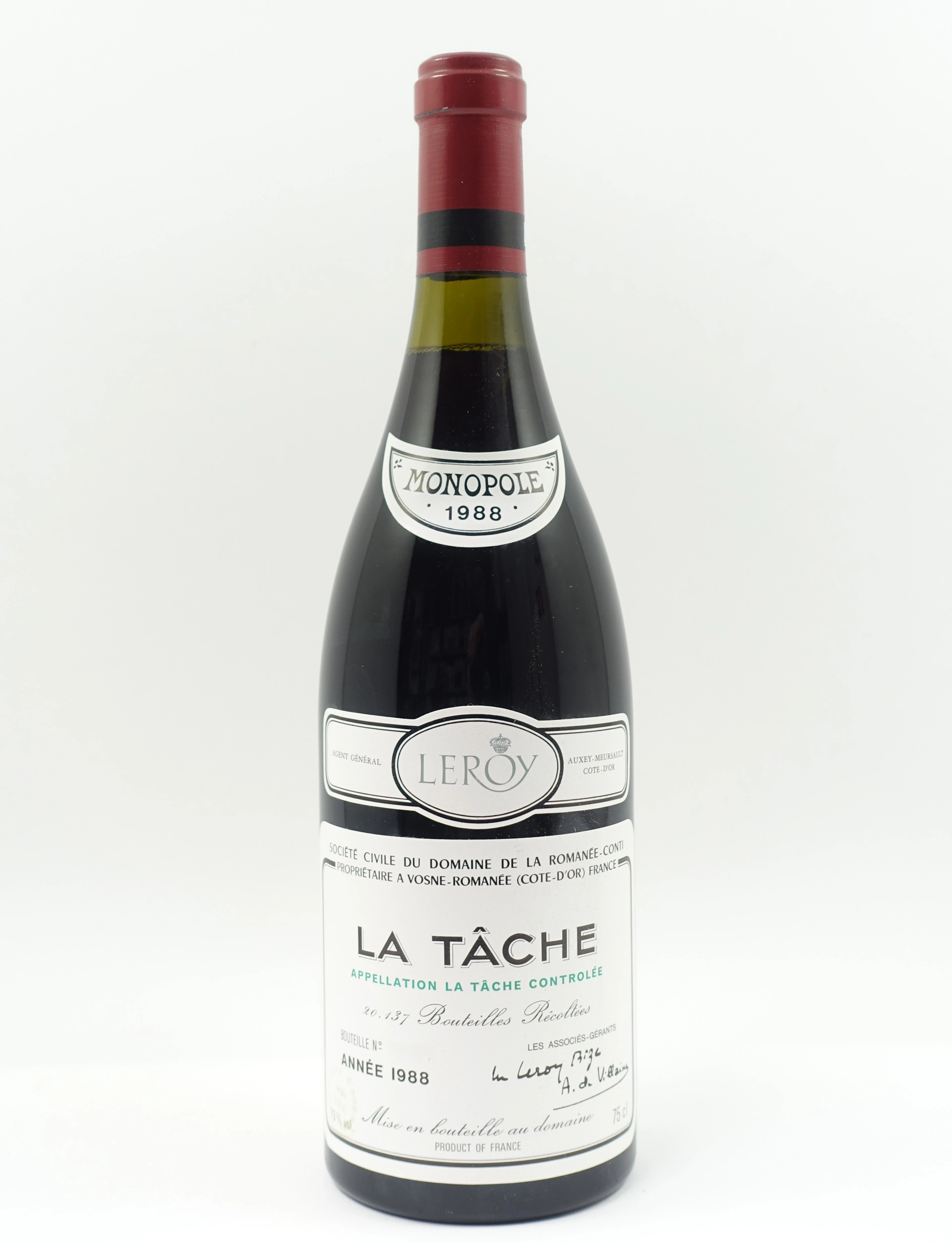 1 bt LA TACHE 1988 Grand Cru. Domaine de la Romanée Conti