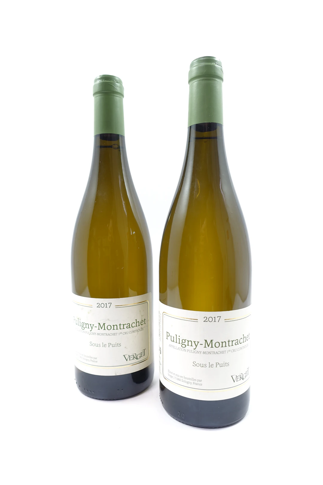 2 bts PULIGNY MONTRACHET 2017 1er Cru Sous Le Puits. Verget
